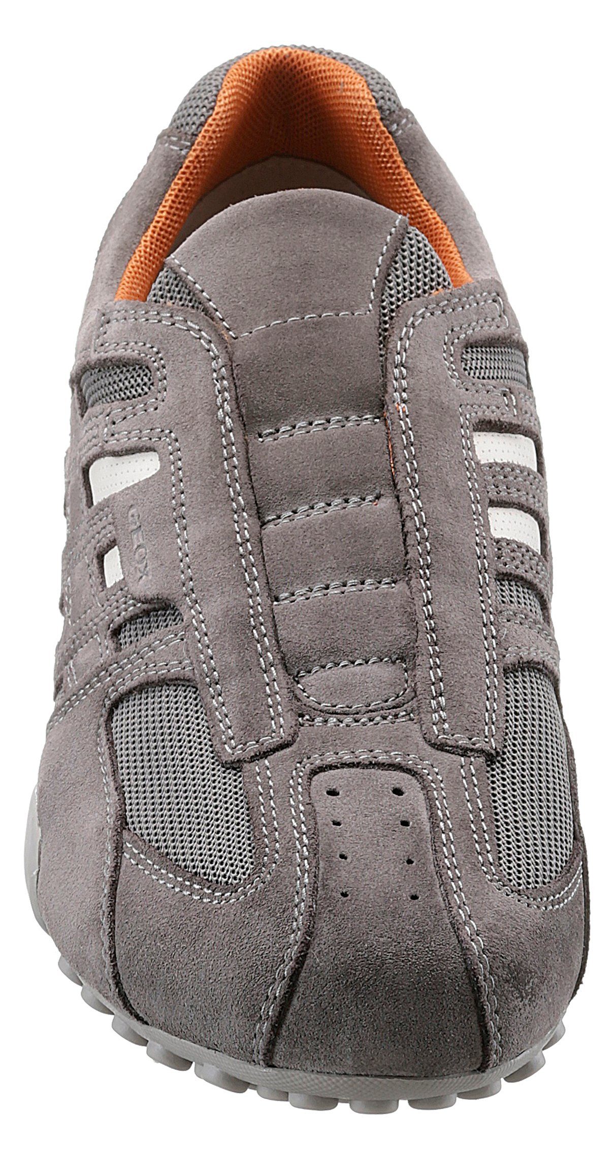 Geox und hellgrau, UOMO Spezial Membrane Geox Sneaker Ziernähten Slip-On modischen kombiniert mit mit SNAKE