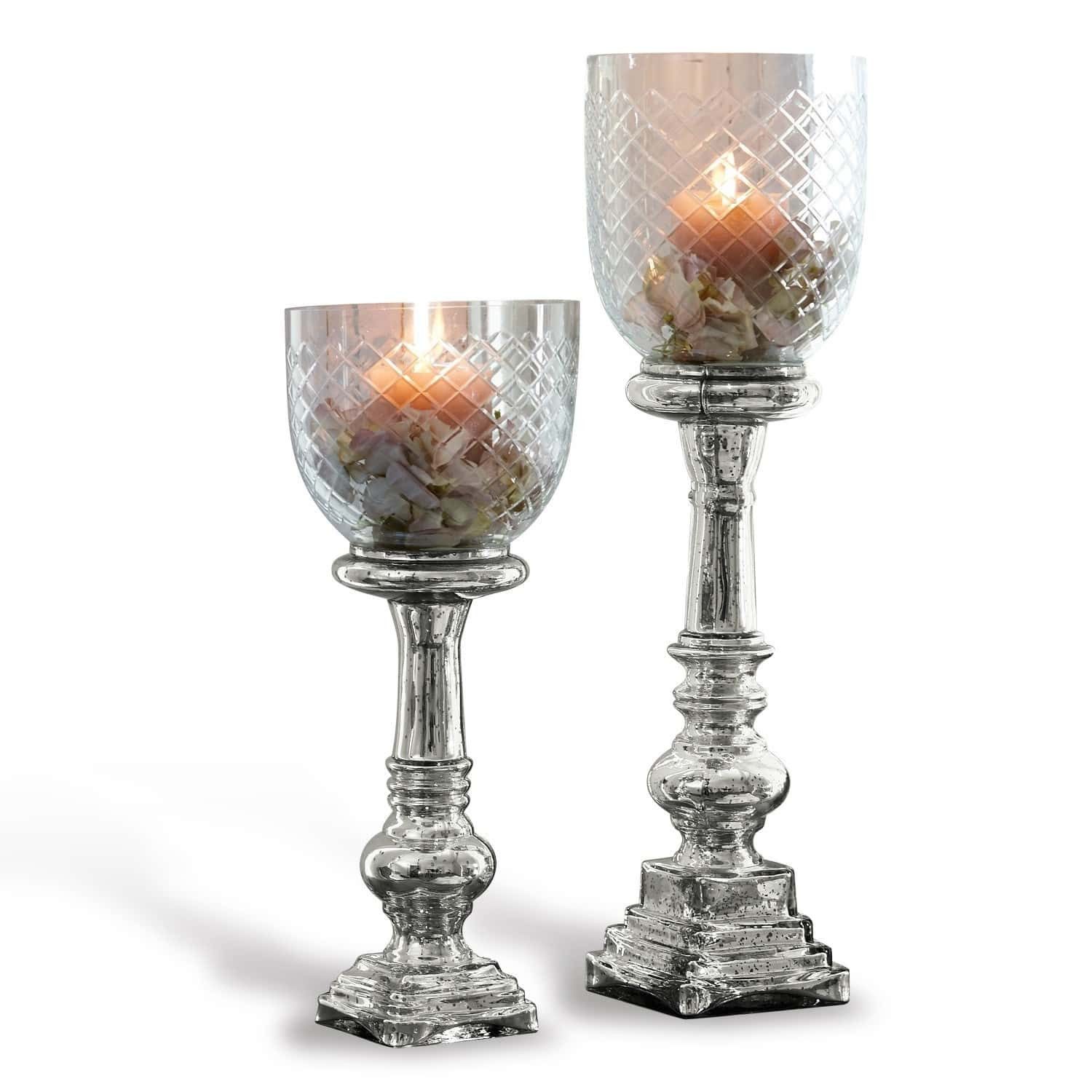 Mirabeau Kerzenständer Kerzenständer 2er Set Layci silber/klar
