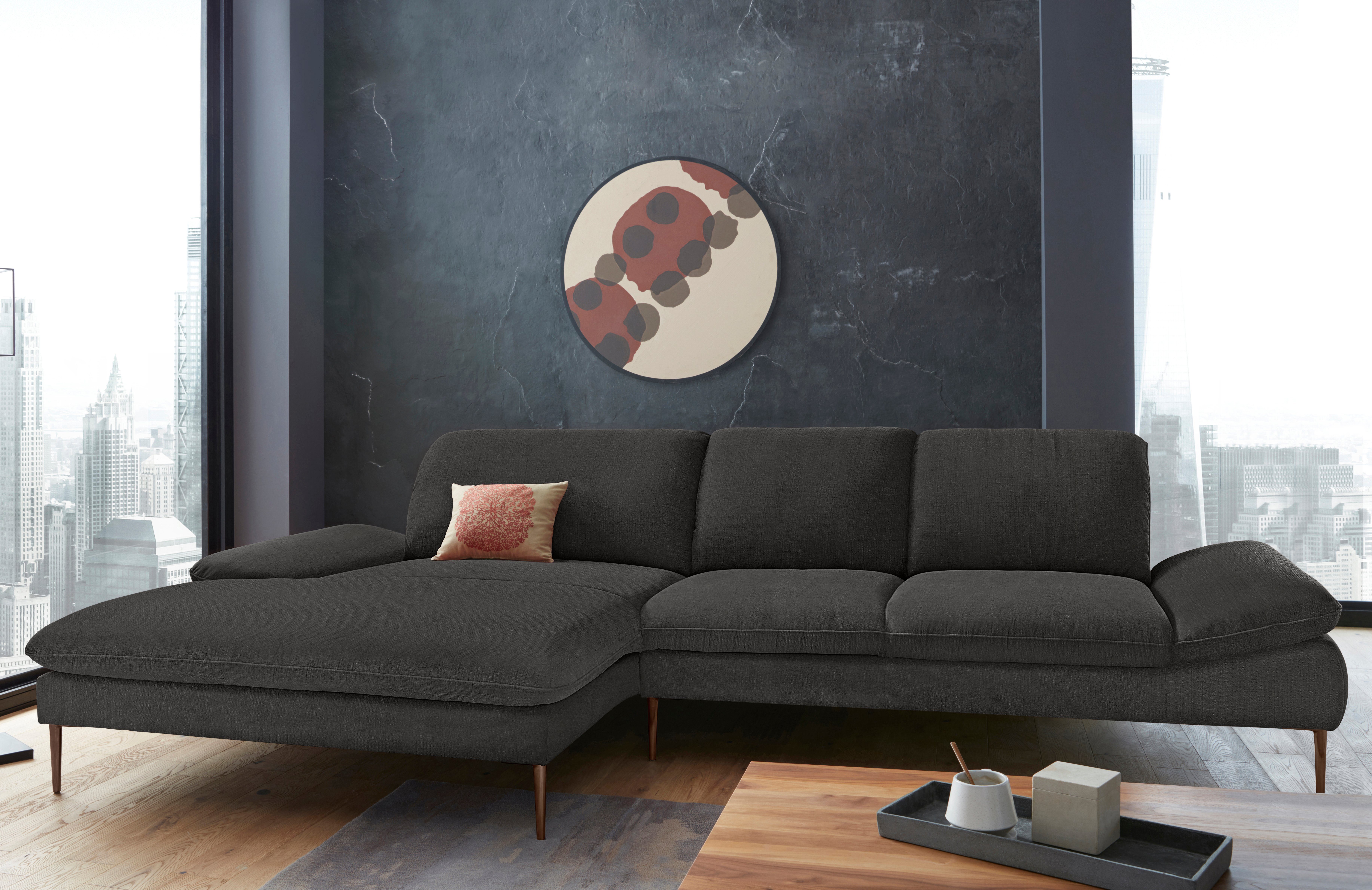 W.SCHILLIG Ecksofa enjoy&MORE, Designsofa, bequem, elegant und zeitlos, L-Form, Sitztiefenverstellung, Füße bronze pulverbeschichtet, Breite 340 cm