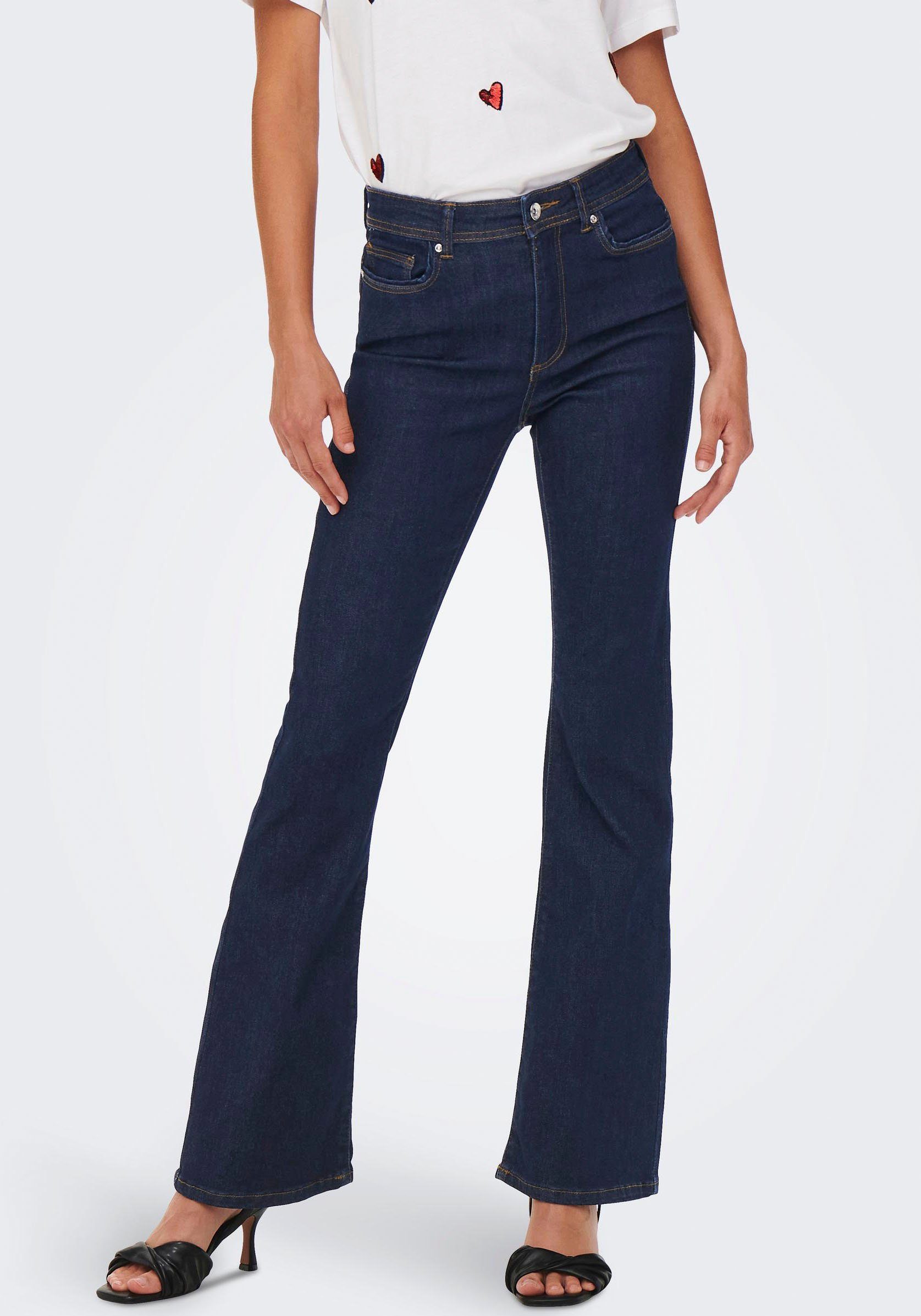 ONLY Bootcut-Jeans ONLWAUW LIFE HW FLARED RINSE DNM mit Stretch