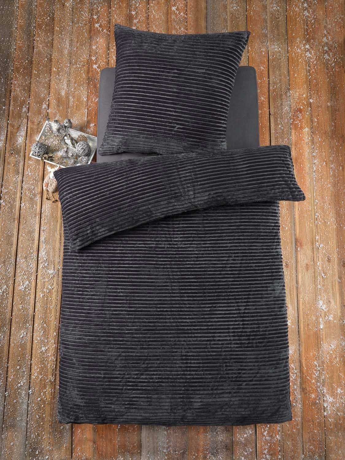 Holiday Heimtex Bettwäsche BIG CORD, 135 x 200 cm, Anthrazit, Cordoptik, Mi günstig online kaufen