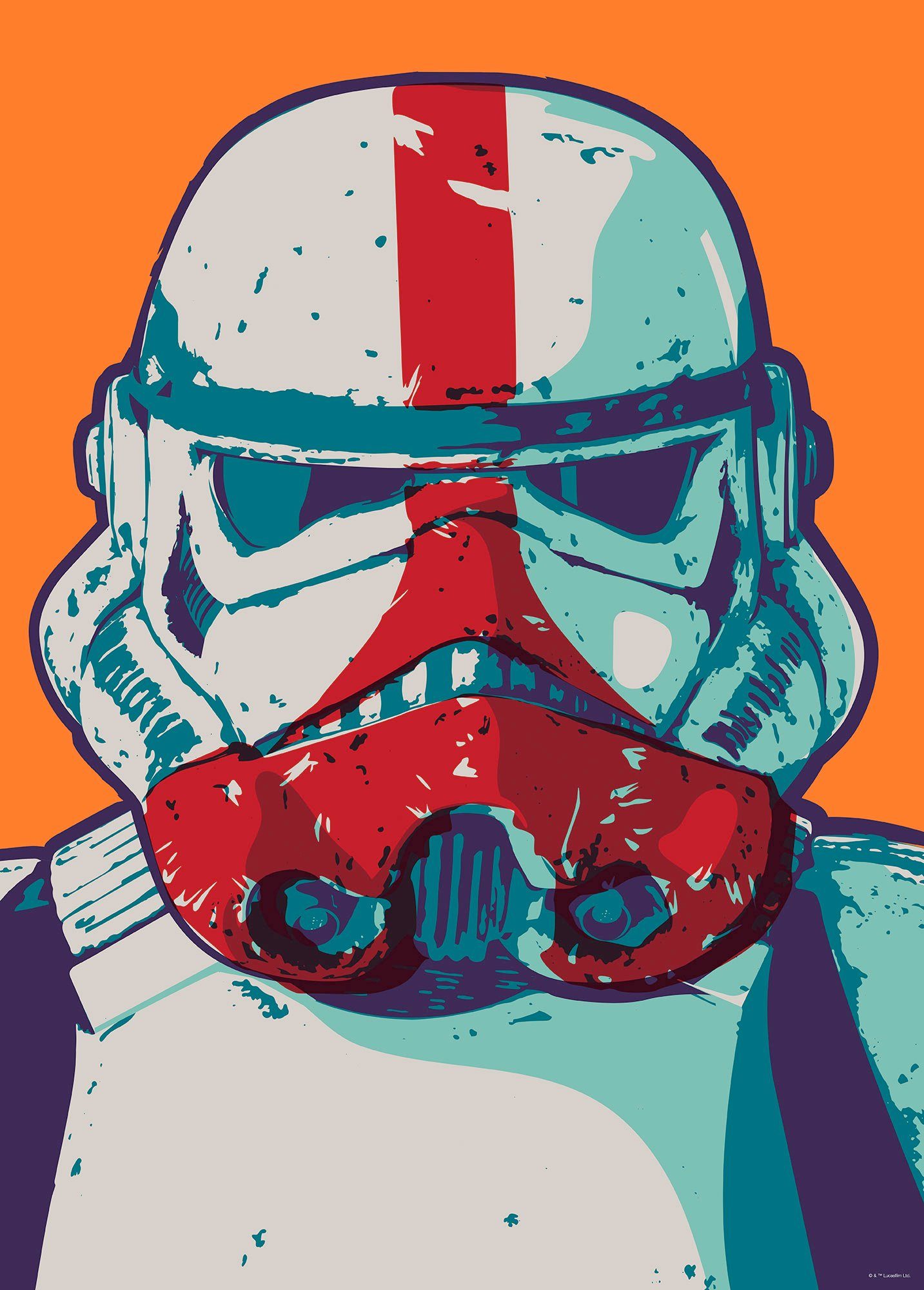 Komar Bild Mandalorian Pop Art Stormtrooper, Disney, Star Wars (1 St), Wandbild zur Dekoration im Kinderzimmer - ohne Rahmen
