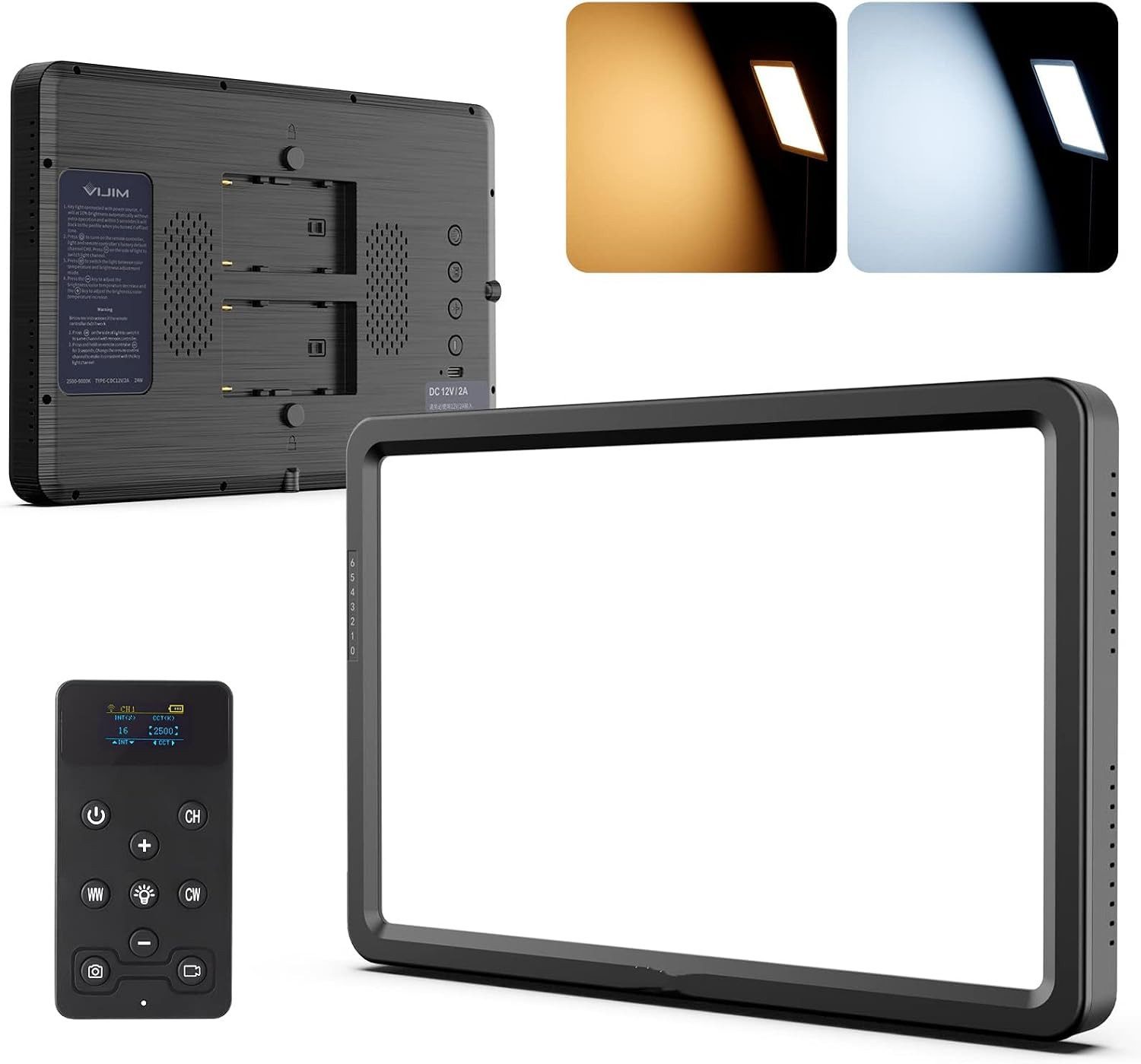 VIJIM VIJIM VL220 LED Studio-Blitzgerät 22–24 W dimmbar per Fernbedienung Studio-Blitzgerät, (2500–9000 K, CRI >95, 0–100 % dimmbar, 30-m-Fernbedienung, 7 Kanäle)