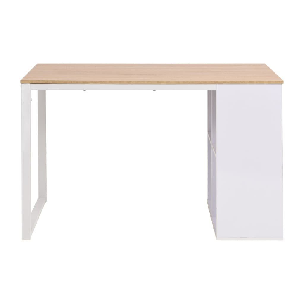 furnicato Schreibtisch 120×60×75 cm Eichenbraun und Weiß