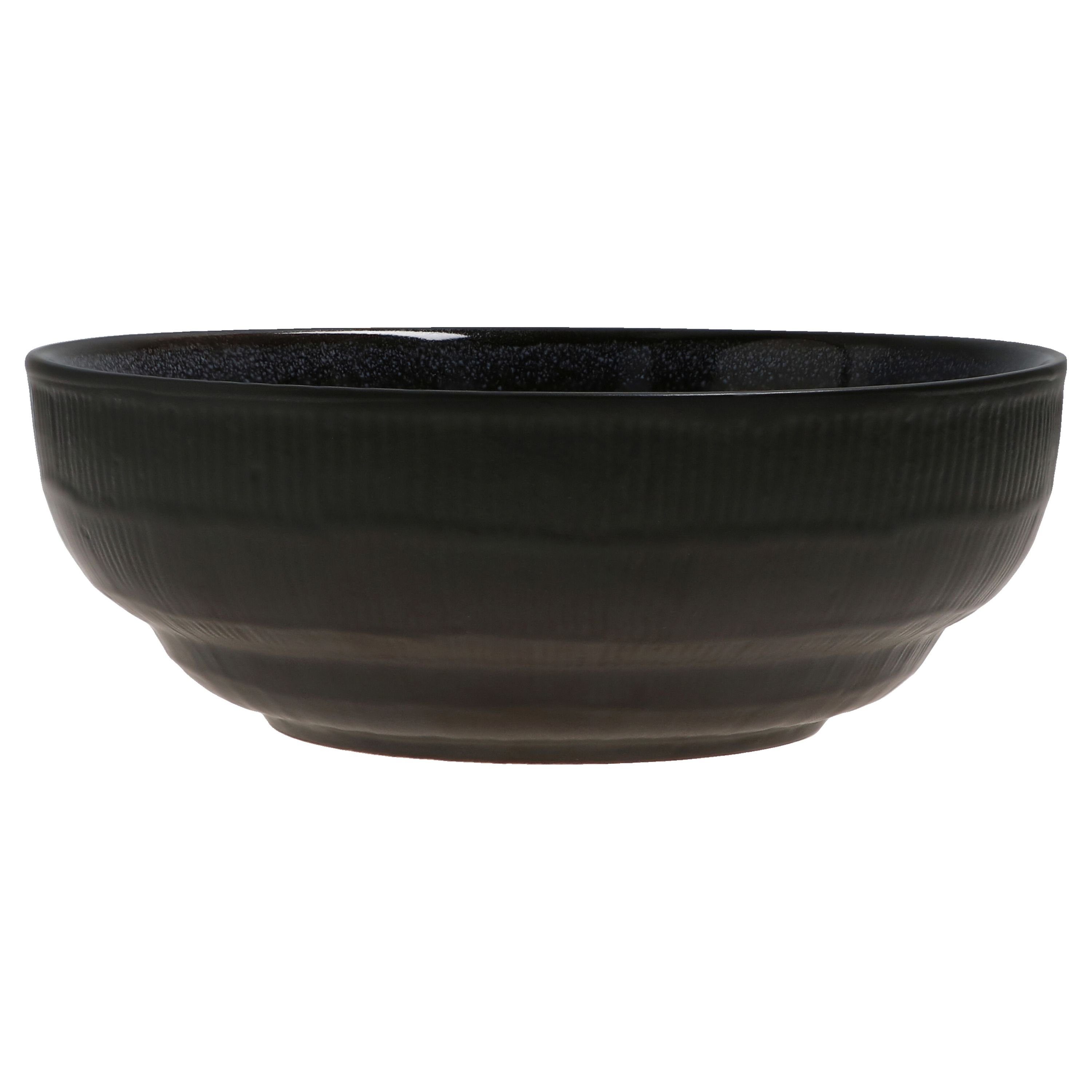 17 Zakynthos Ø cm 24327312, Glaze MamboCat 6er Reactive Schwarz, Set Schale - Steingut Servierschale