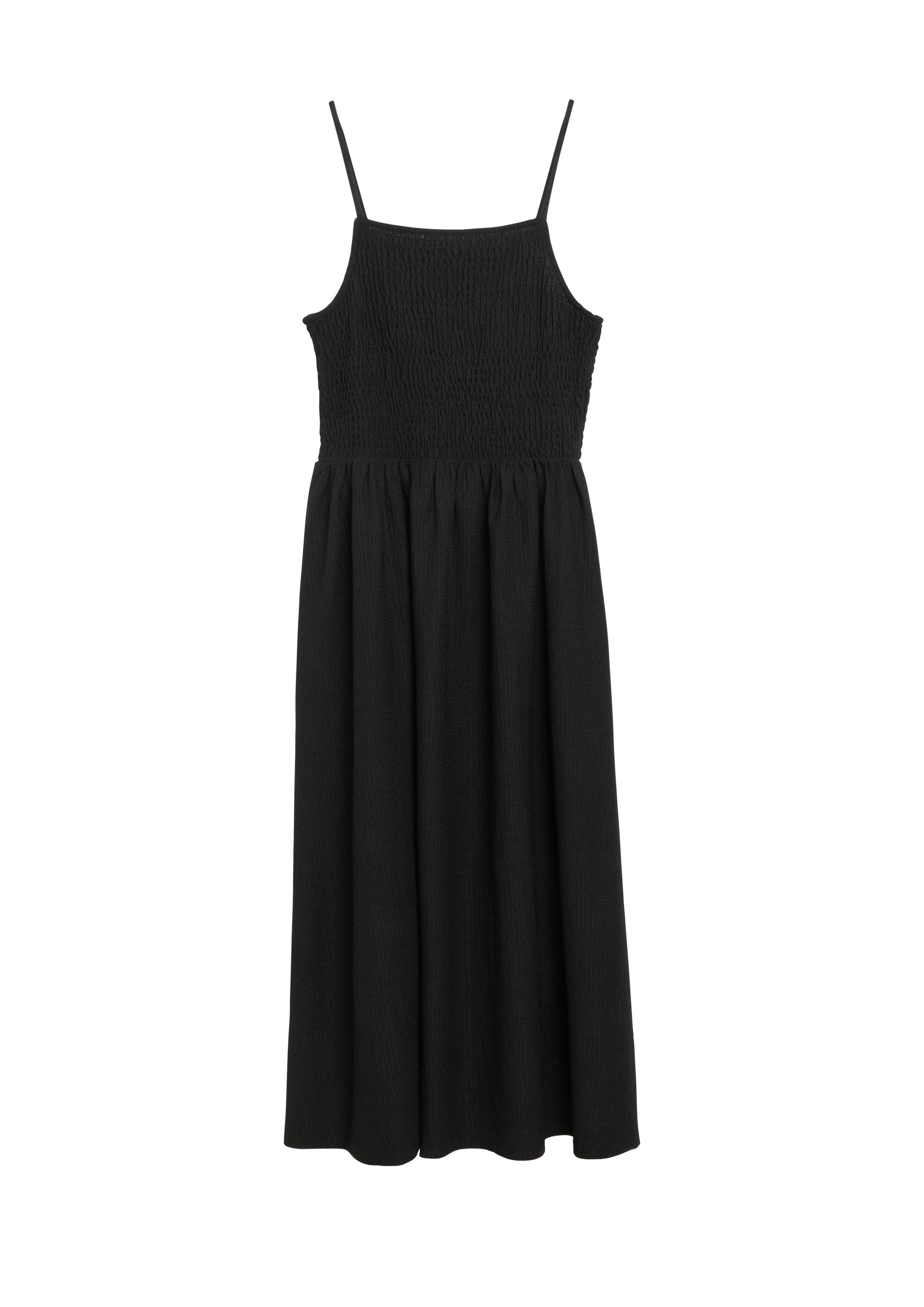 s.Oliver Midikleid Kleid Spaghettiträgerkleid mit Smok-Detail