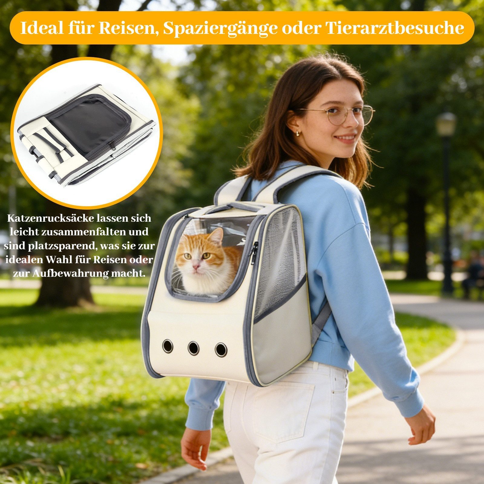 BlingBin Tiertransporttasche Haustier-Tragerucksack Katzenrucksack seitlich zu öffnender Haustier bis 5 kg, Mesh Haustier Tragetasche Atmungsaktiv für Outdoor-Aktivitäten