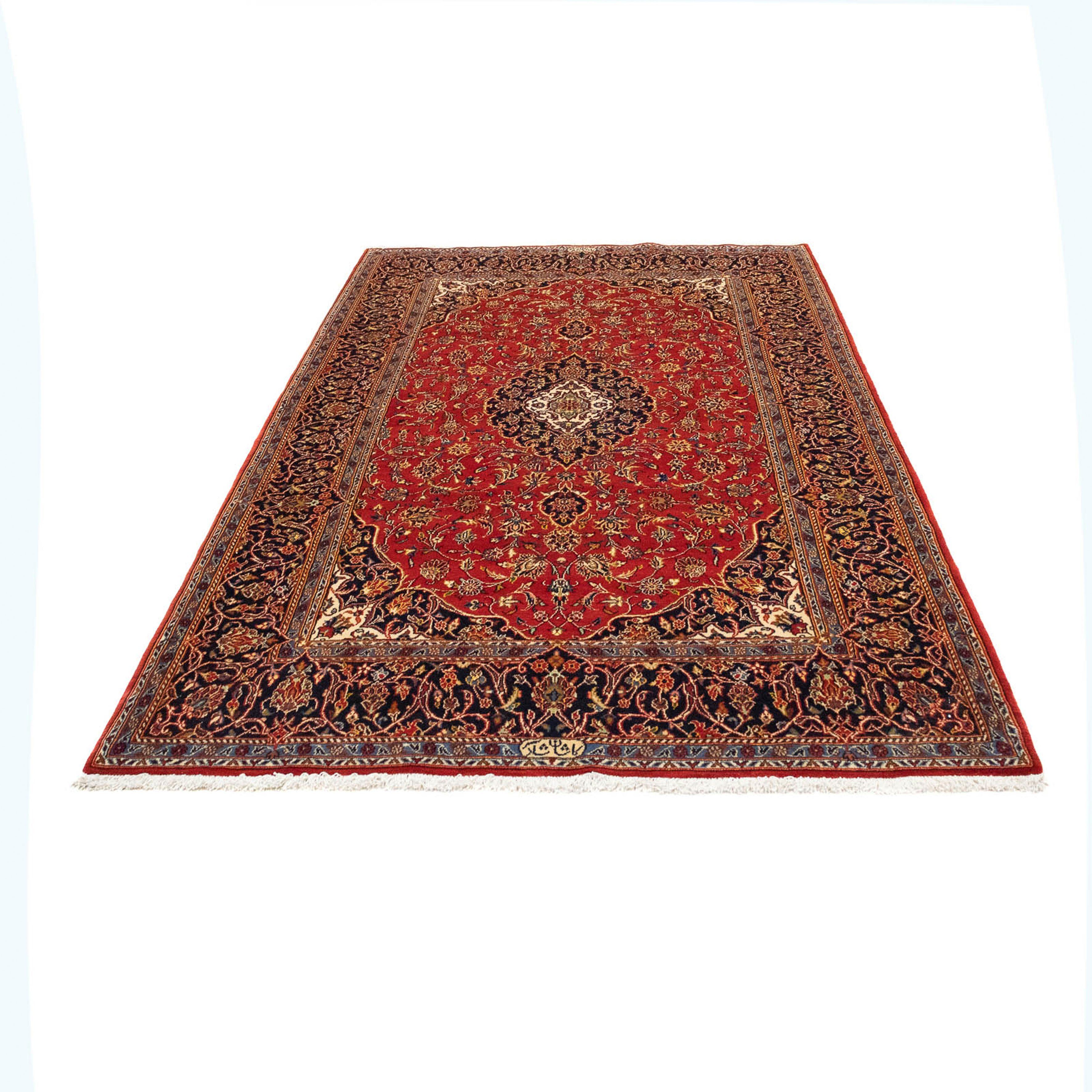 Orientteppich Perser - Keshan - 230 x 150 cm - rot, morgenland, rechteckig, Höhe: 10 mm, Wohnzimmer, Handgeknüpft, Einzelstück mit Zertifikat