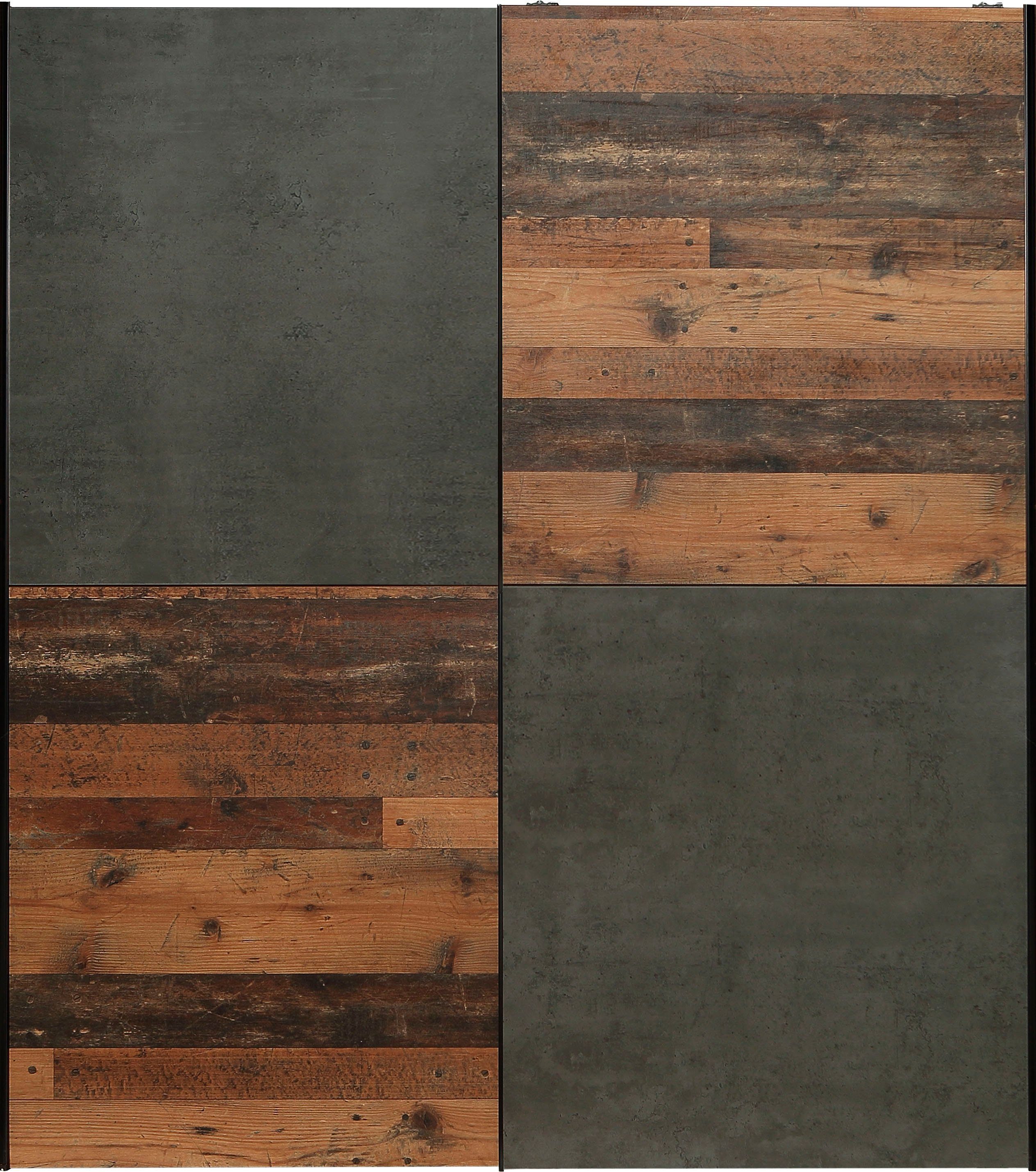 FORTE Schwebetürenschrank Dederik Griffleisten aus Metall