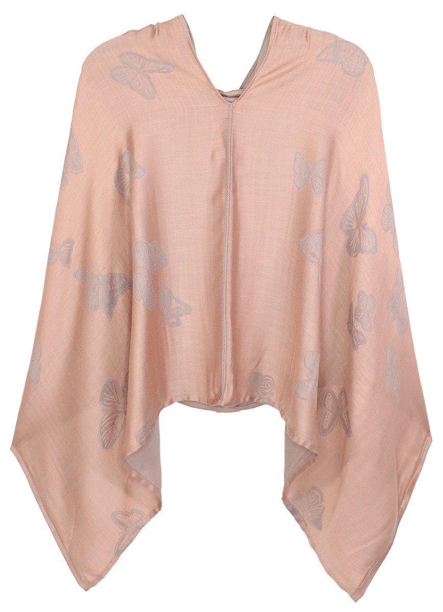 dy_mode Blusenponcho Schmetterlinge Muster Damen Poncho günstig online kaufen