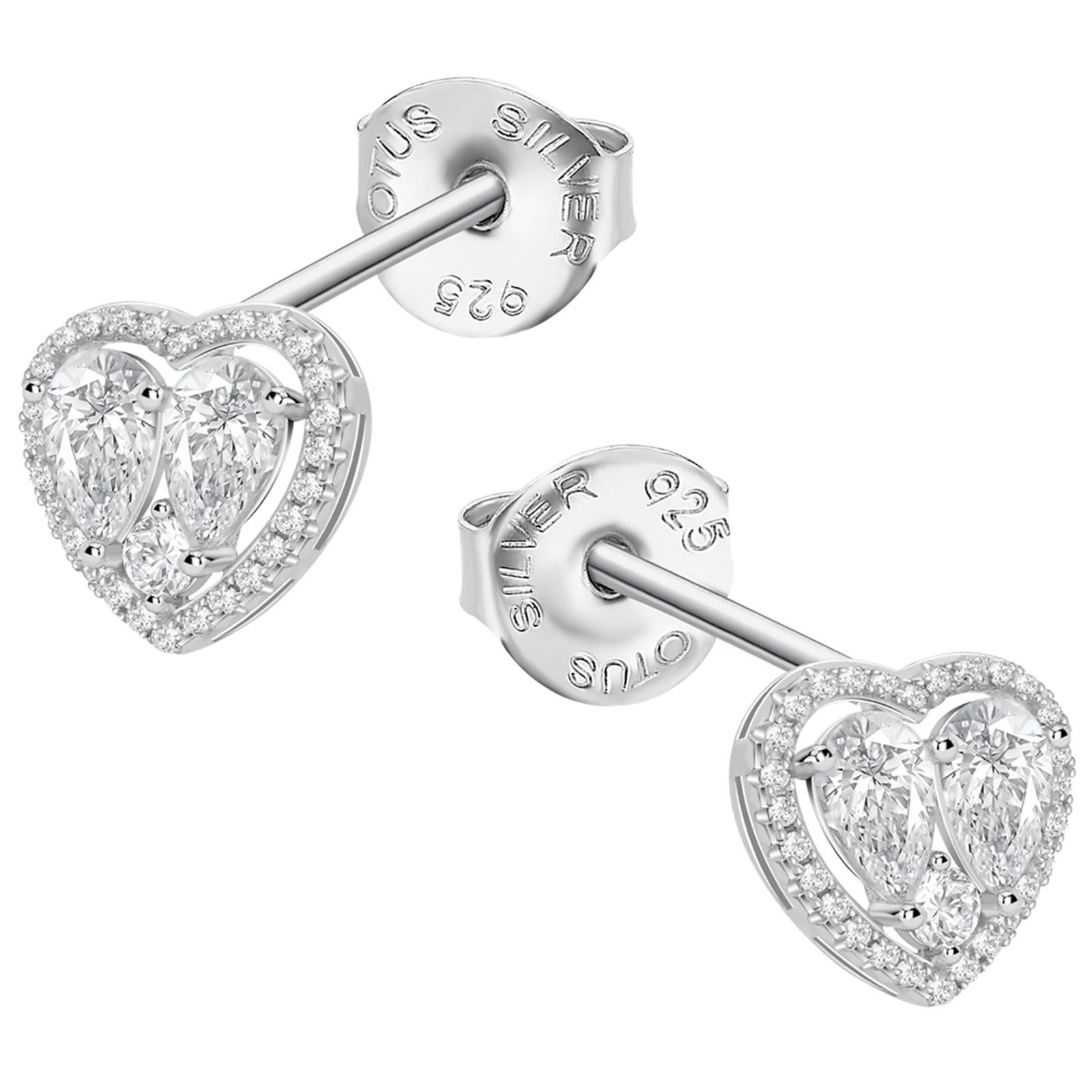 LOTUS SILVER Paar Ohrstecker LOTUS Silver Zirkoniastein 925 Silber (Ohrstecker), Ohrstecker Zirkoniastein 925 Sterling Silber, Farbe: weiß, silber