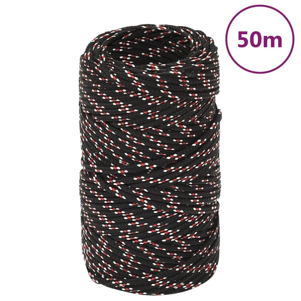 Thumbnail - vidaXL Seil, Bootsseil Schwarz 2 mm 50 m Polypropylen