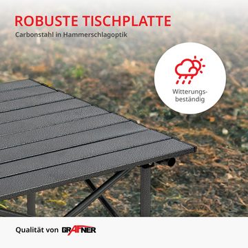 Grafner Campingtisch Campingtisch klappbar 53,5x50x50cm inkl. Transporttasche schwarz (2-St), 53,5x50x50cm, Carbon-Stahl