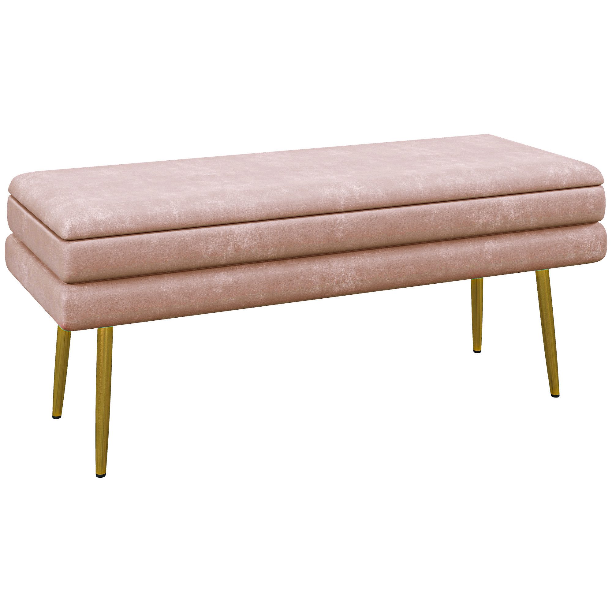 furnicato Polsterbank Sitzbank mit Stauraum 100x37,5x42 cm Rosa (1-St)