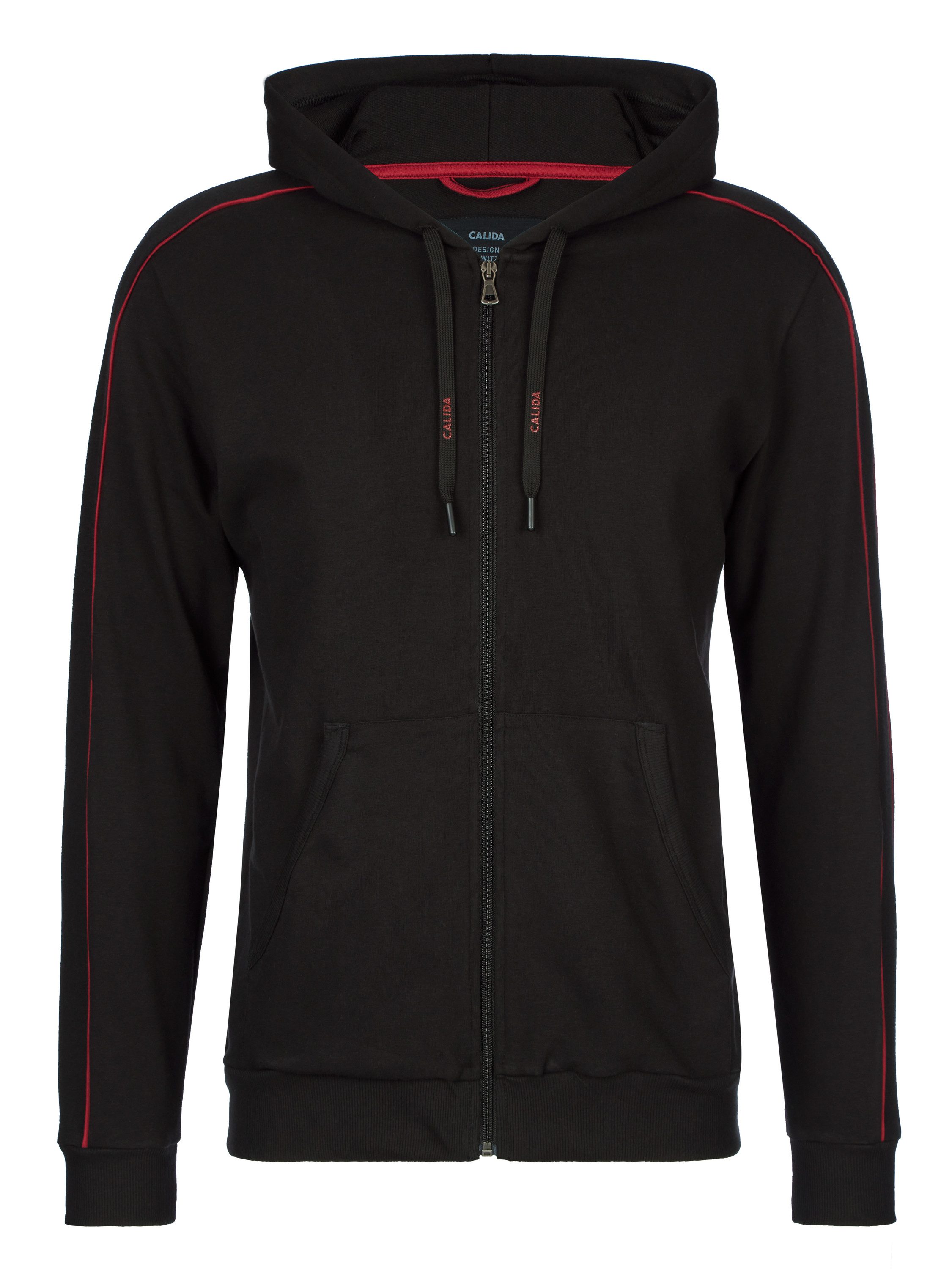 CALIDA Trainingsjacke Remix Basic Lounge Herren (1-St) mit Kapuze, weich und komfortabel