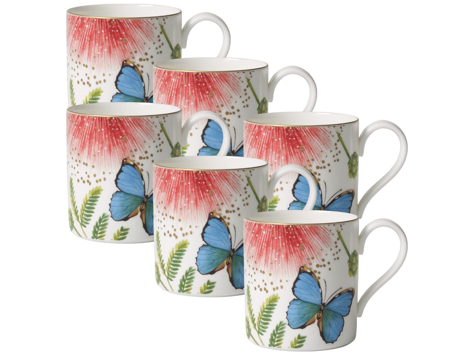 Villeroy & Boch Kaffeeservice Amazonia Kaffeeobertasse 0,21 l Set6, Premium Bone Porcelain