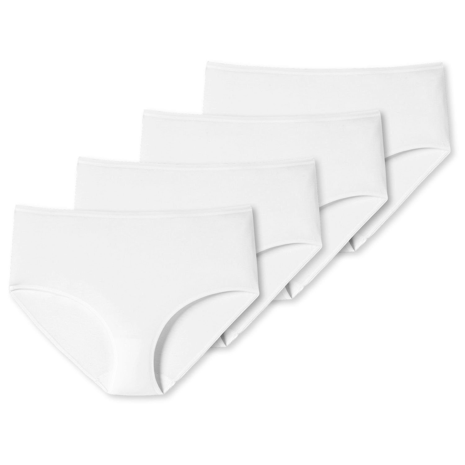 Schiesser softer Weiß Nähten, flachen Midislip schmaler Bund Pack 4er im (4-St) mit