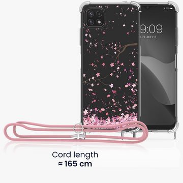 kwmobile Handyhülle Hülle für Samsung Galaxy A22 5G, Silikon Handyhülle mit Kette - Handykette Handyband