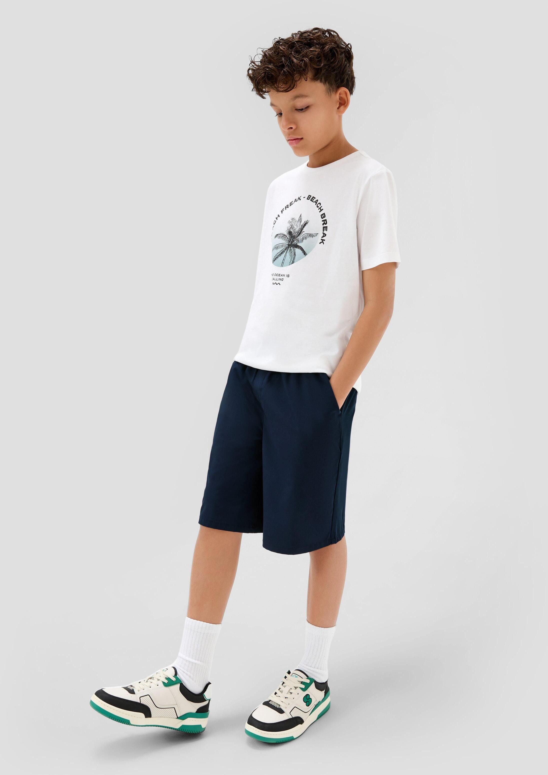 s.Oliver Shorts Hose Bermuda mit Elastikbund in Leinen-Optik – Bild 4 von 4