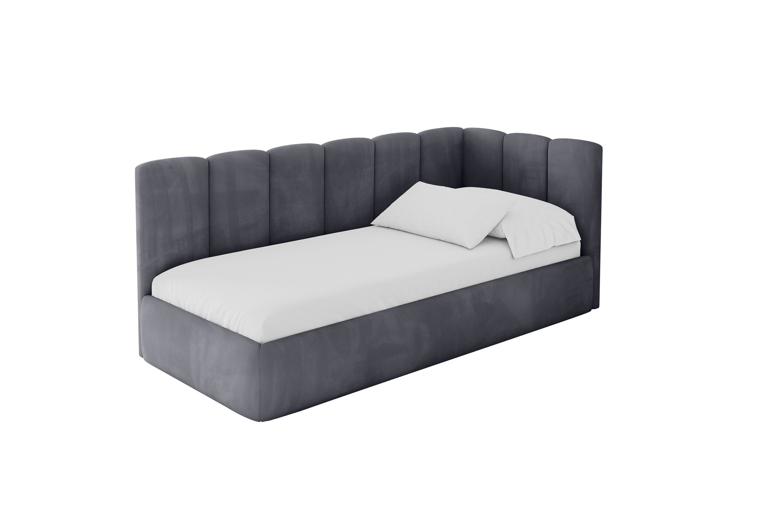 ALTDECOR Jugendbett DEXY (Jugendbett mit Bettkasten und Lattenrost, Polsterbett ohne Matratze), Einzelbett mit Stauraum, Bett mit Kopfteil