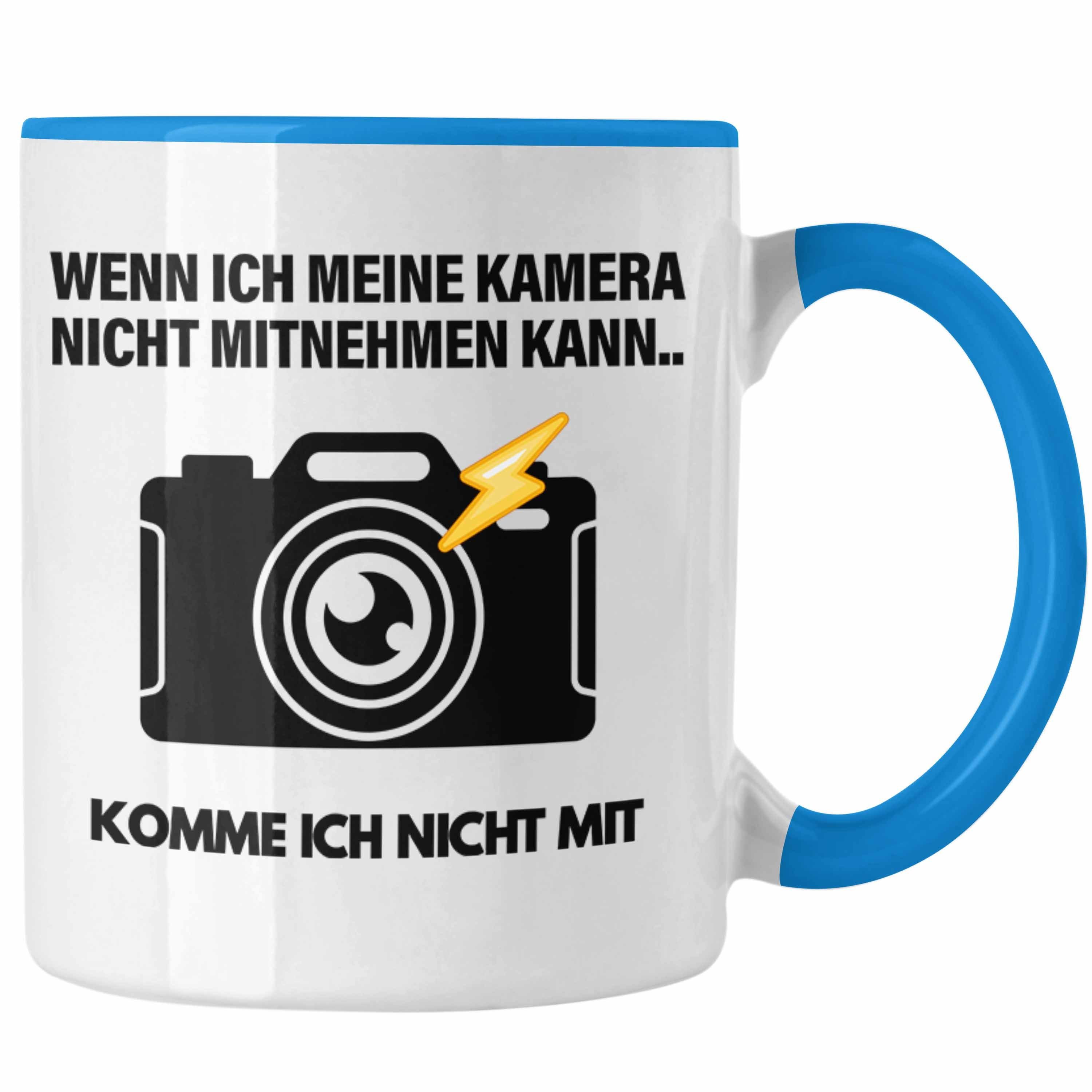 Trendation Tasse Trendation - Fotografie Geschenk Tasse lustig Fotograf Zubehör Fotograph Geschenkidee Lustige Geschenk Kaffeetasse Blau