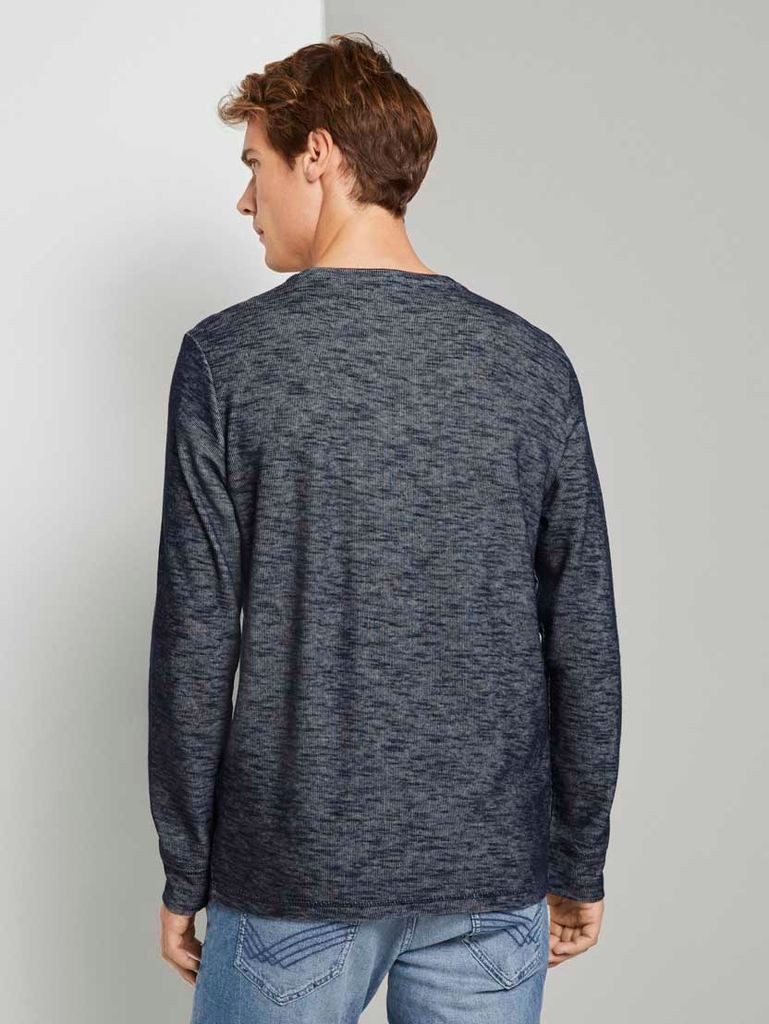 TOM TAILOR Rundhalsshirt Double Face Longsleeve (1-tlg)