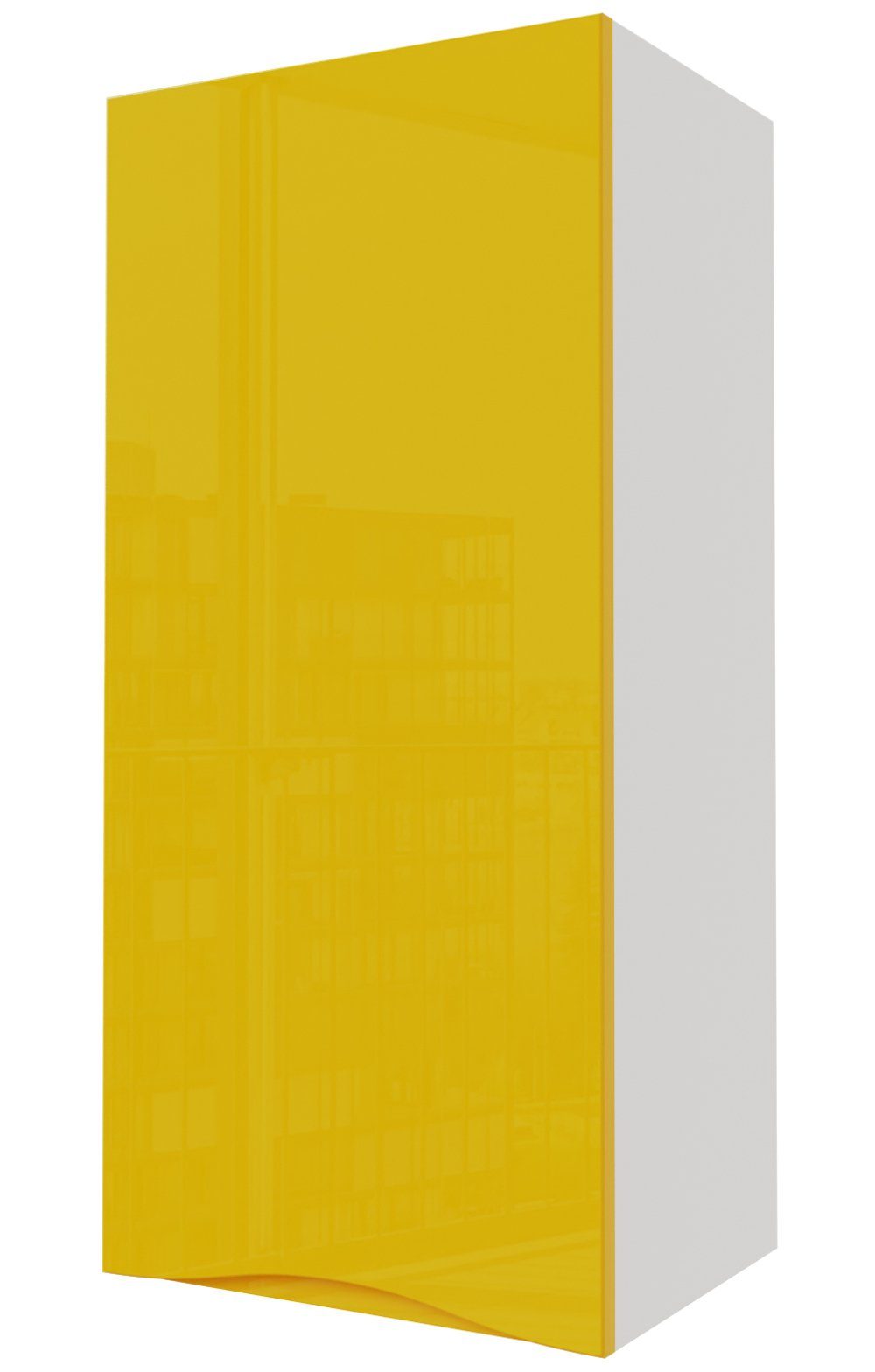 Feldmann-Wohnen Klapphängeschrank Napoli (Napoli) 45cm Front-, Korpusfarbe und Ausführung wählbar grifflos 1-türig RAL 1021 rapsgelb Hochglanz