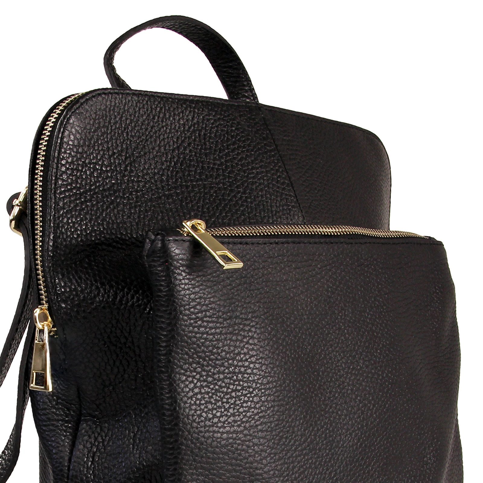 Toscanto Cityrucksack Toscanto Damen Cityrucksack Leder, Damen Cityrucksack Leder, schwarz ca. 30cm x ca. 34cm