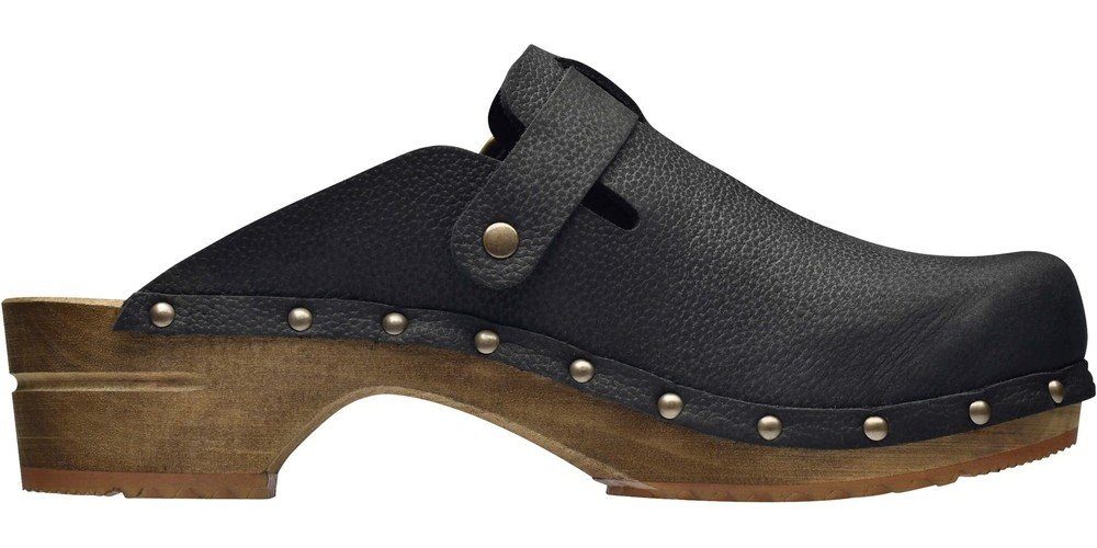 Clog Sanita Wood-Hartwig Black Open