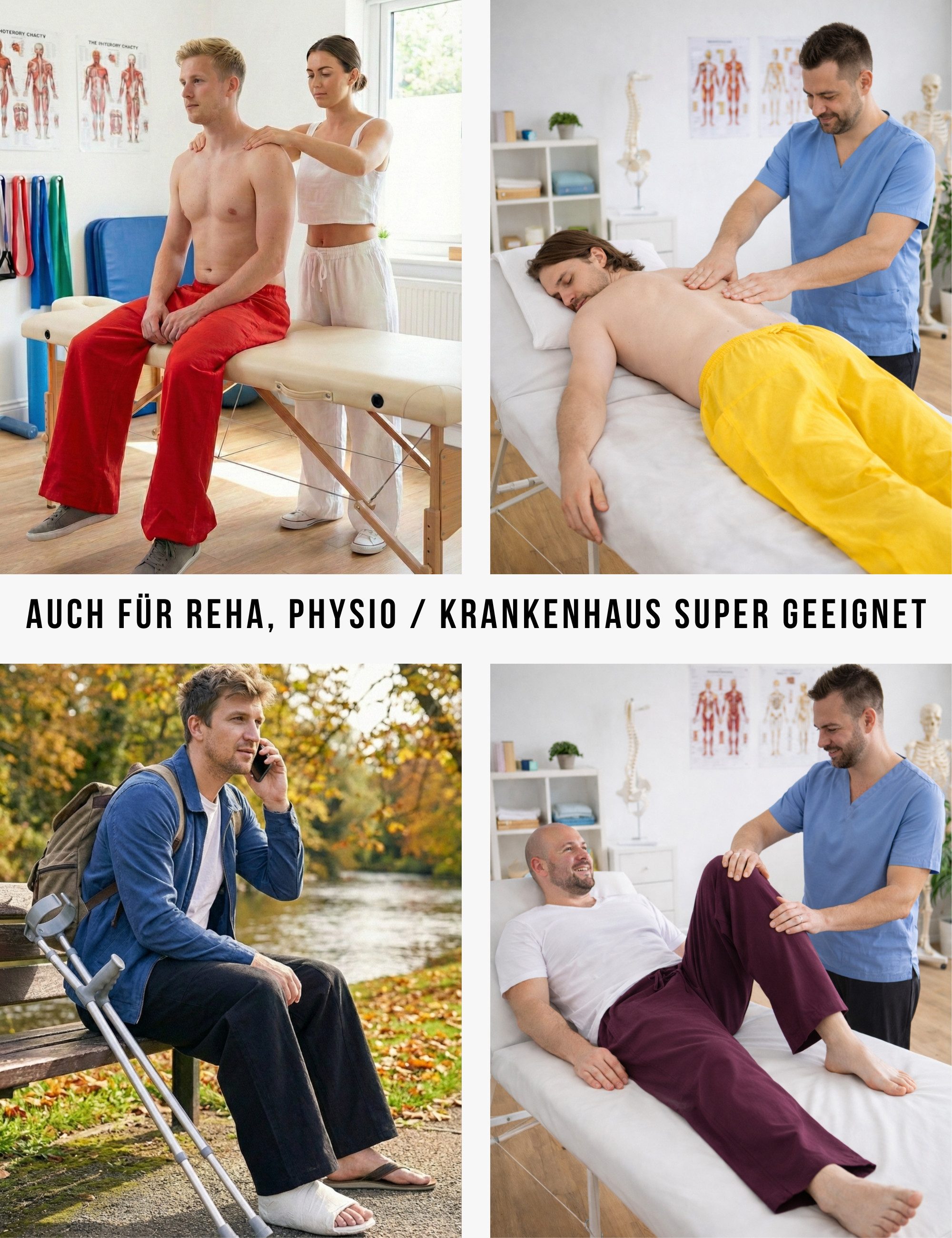 PANASIAM Wellnesshose Weite Baumwollhose mit Gummibund Schlupfhose im Stil einer Fischerhose bequeme Relaxhose als Rehahose, Yogahose oder auch im Homeoffice – Bild 5 von 5