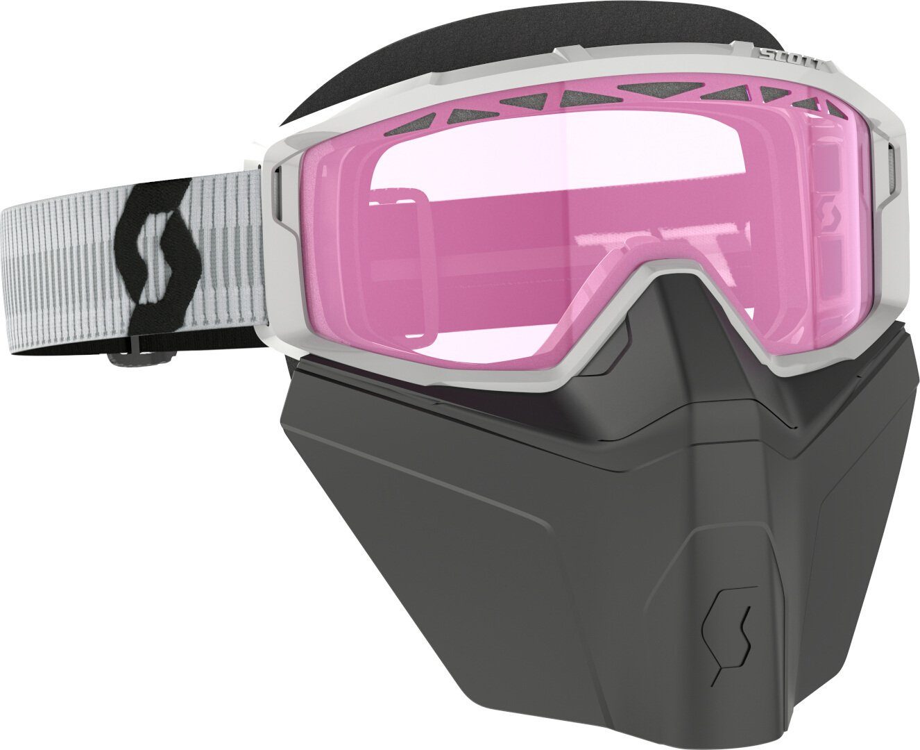 Scott Skibrille Primal Safari Facemask Weiß/Rosa Ski Brille