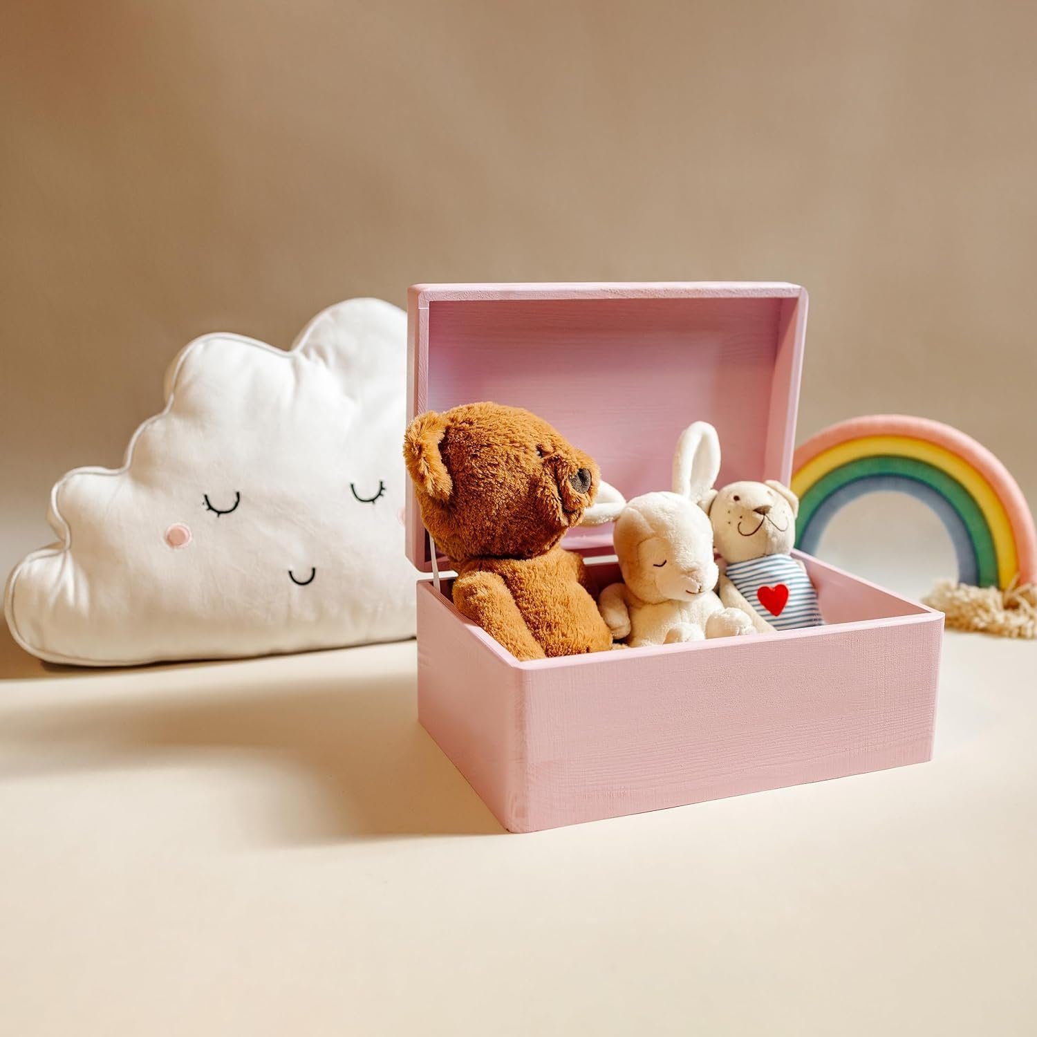 Creative Deco Holzkiste mit Deckel Groß Erinnerungsbox Baby Holzbox 30 x 20 x 14 cm, mit Scharnieren