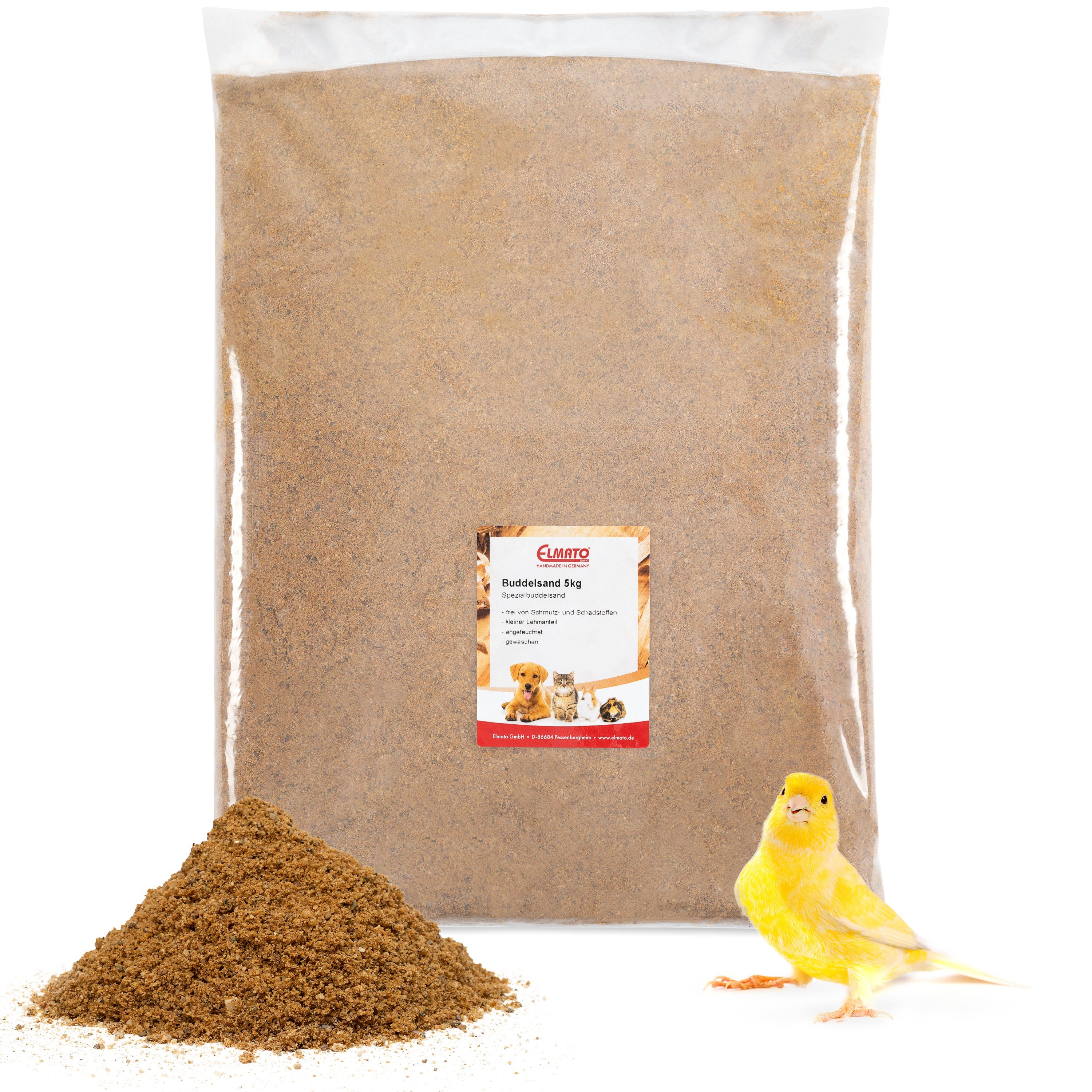 ELMATO Vogelsand Elmato 13750 Spezial Buddelsand für Singvögel 5kg