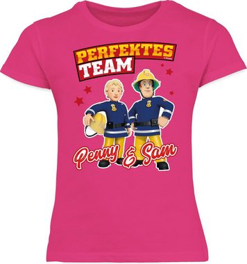 Shirtracer T-Shirt Perfektes Team - Penny & Sam Feuerwehrmann Sam Mädchen