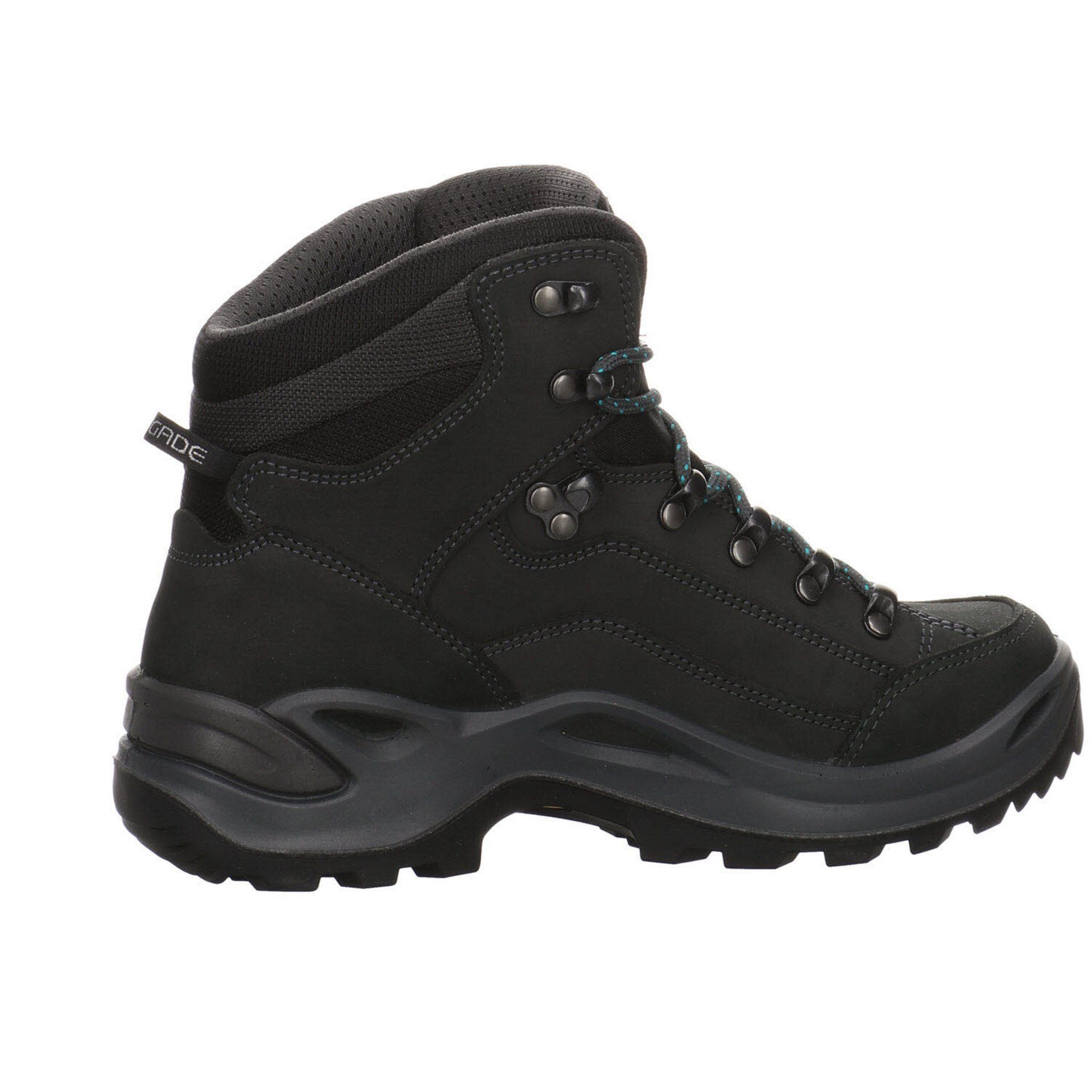 mid Leder-/Textilkombination Renegade Outdoor Lowa ASPHALT/TÜRKIS GTX Outdoorschuh Outdoorschuh Schuhe Damen