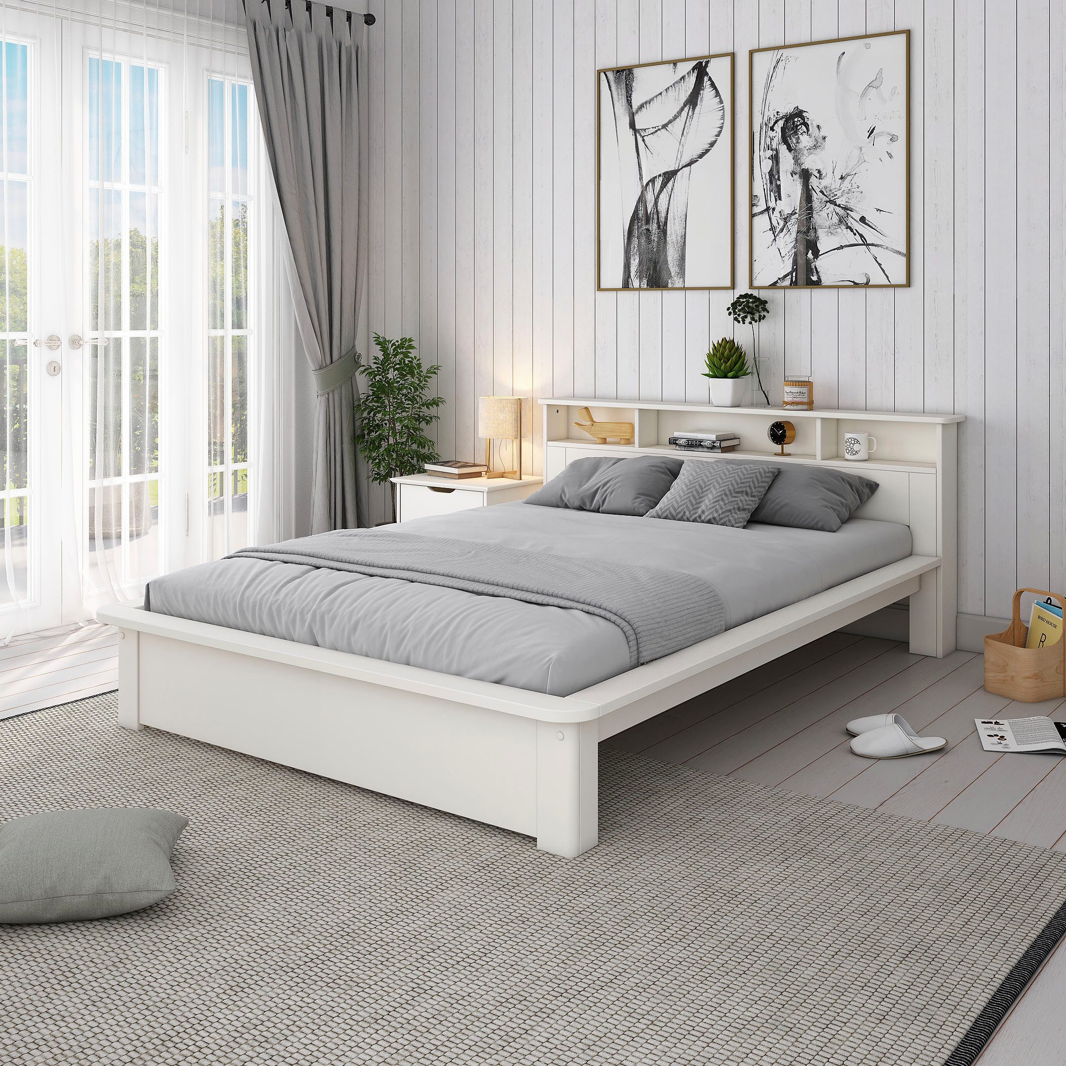Home affaire Massivholzbett "KERO" BESTSELLER! Stauraum im Kopfteil, zertifiziertes Massivholz (Kiefer), optional mit Schublade