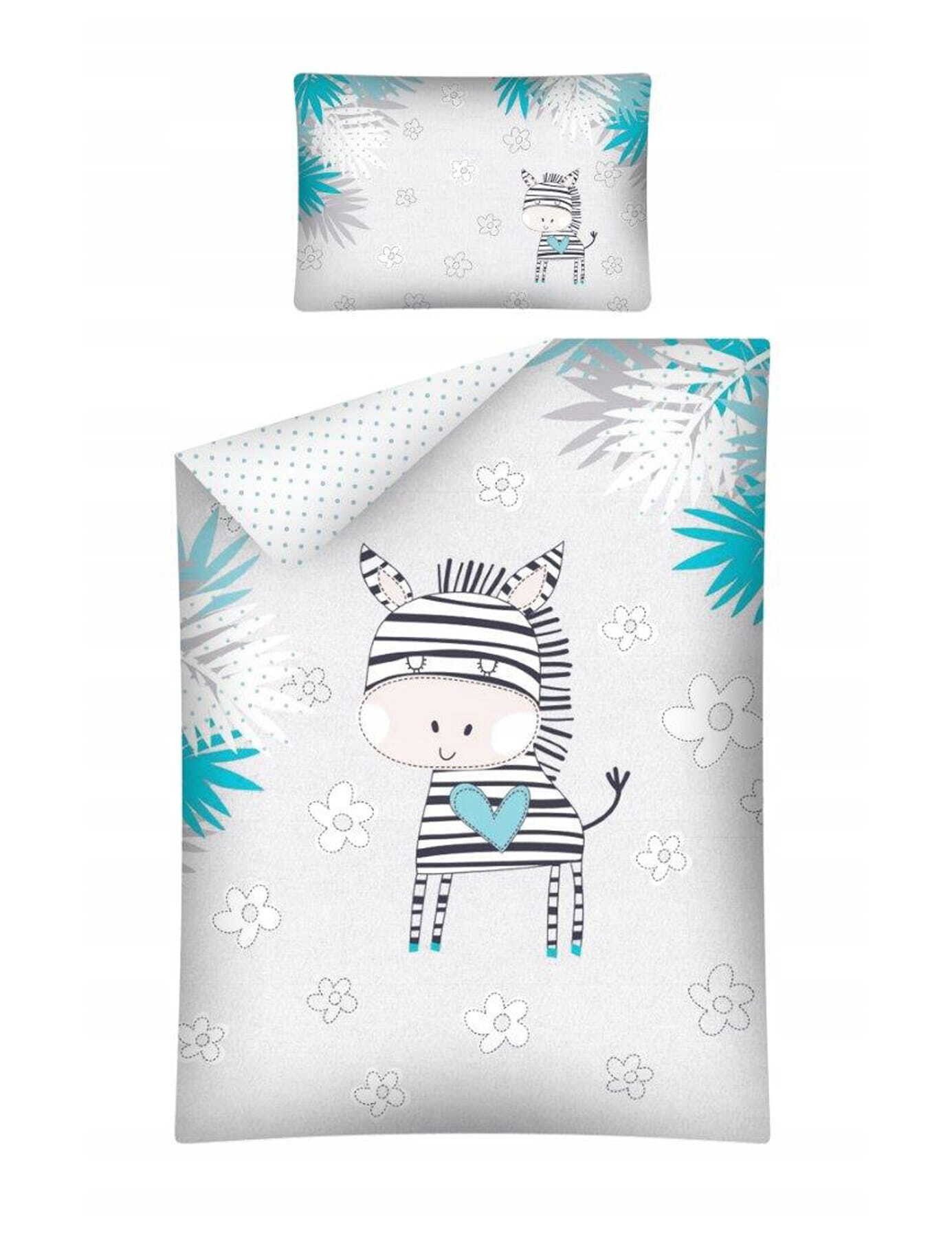 Kinderbettwäsche Bettwäsche Zebra Floral, Punkte, Blätter