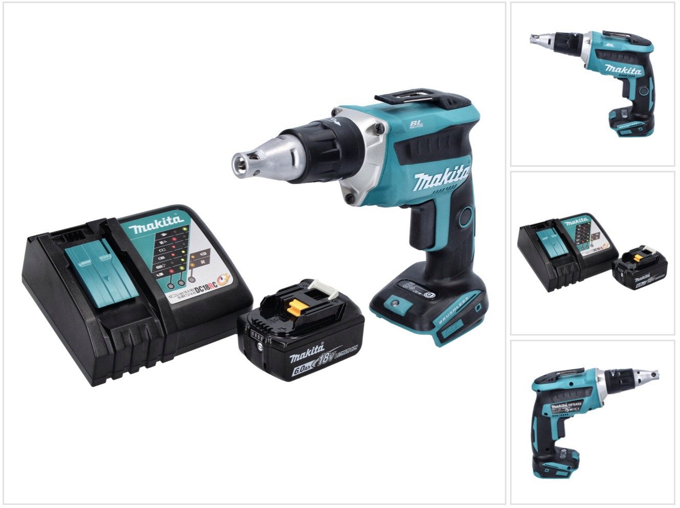 Makita Akku-Trockenbauschrauber DFS 452 RG1 Akku Schnellbauschrauber 18 V Brushless + 1x Akku 6,0 Ah