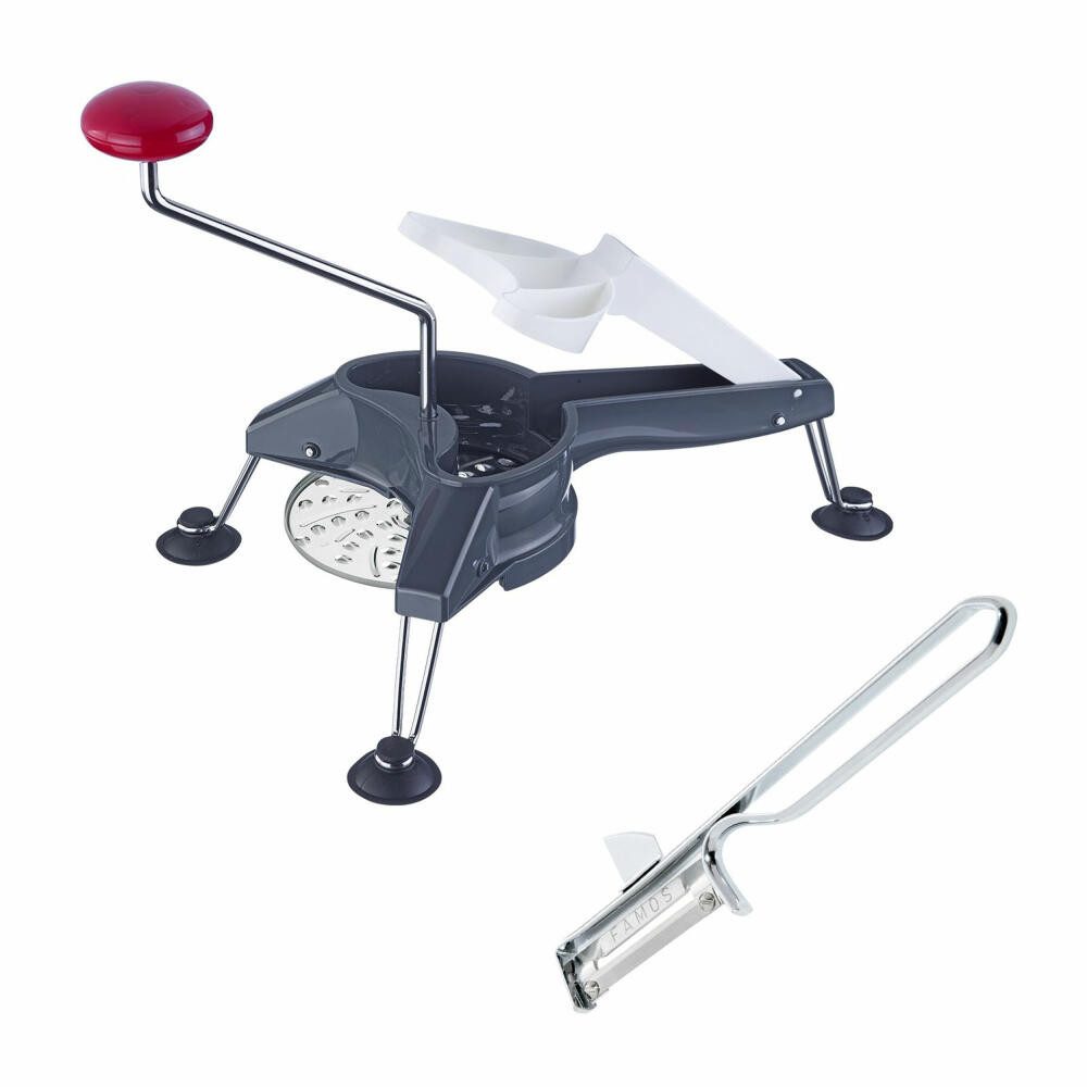 WESTMARK Gemüseschneider Set, 1 Gemüseschneider mit 3 Scheiben + 1 Spar-/Pendelschäler, BPA-frei