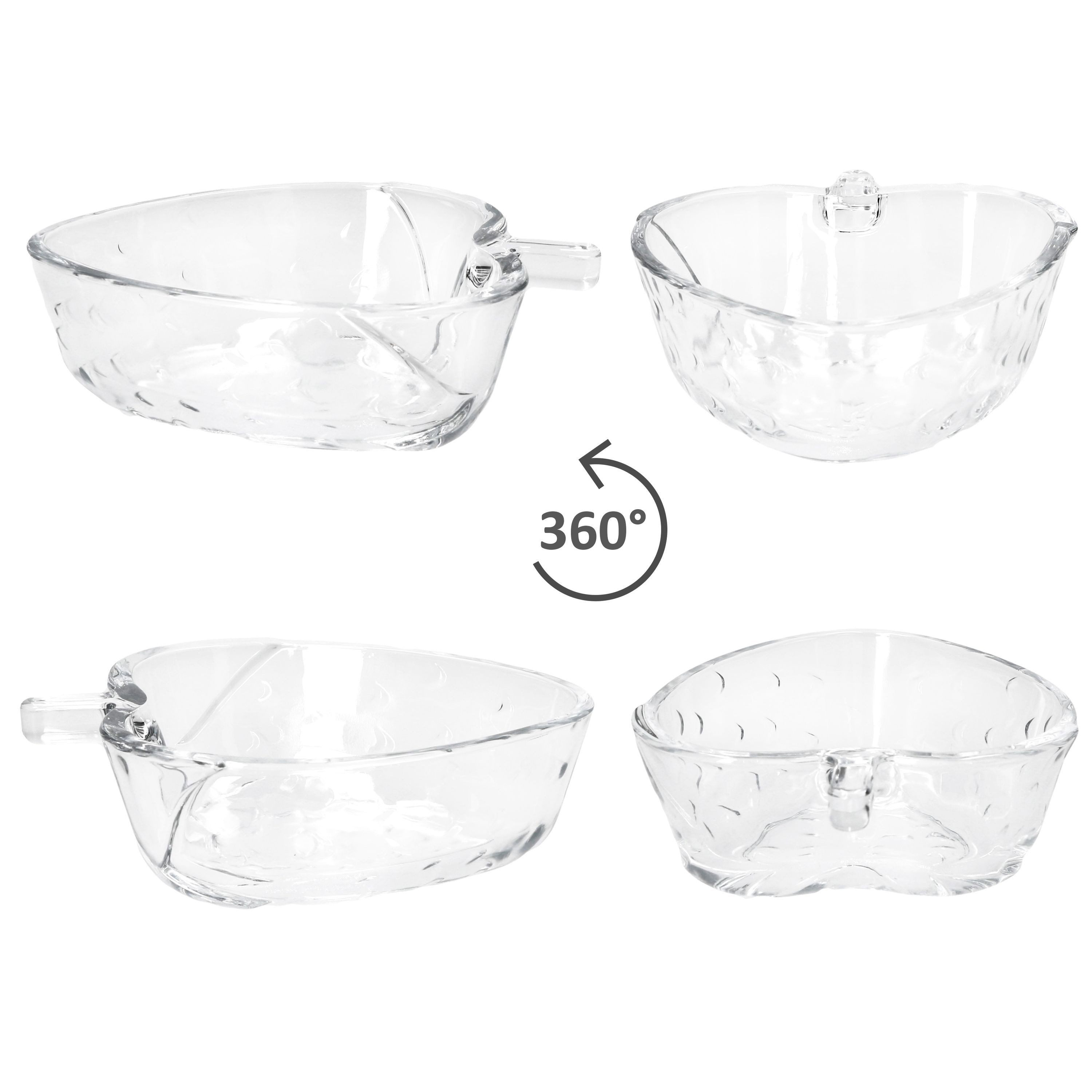 MamboCat Dessertschale 6x Erdbeerschale STRAWBERRY 180ml aus Glas Früchte-Relief Dessert, Glas – Bild 4 von 5