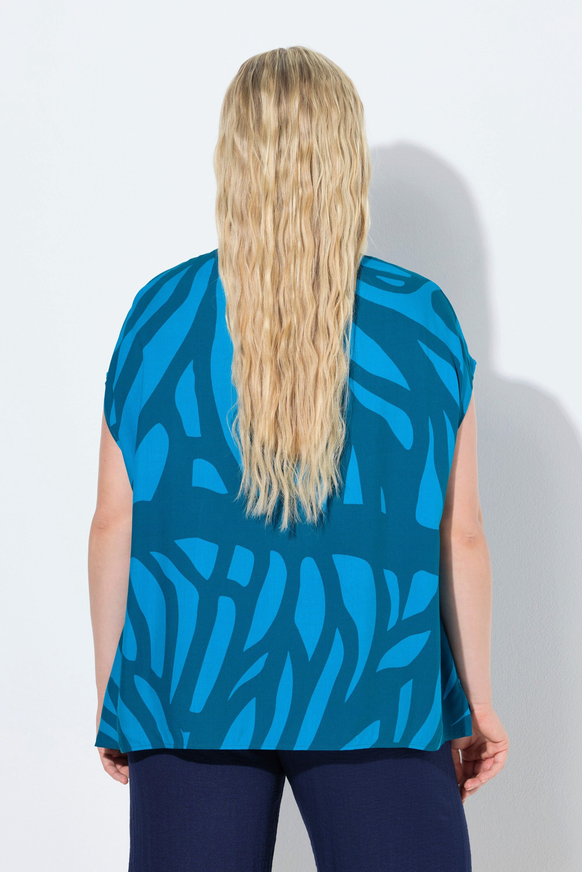 Ulla Popken Tunika Tunika Limetten Oversized V-Ausschnitt Halbarm – Bild 3 von 4