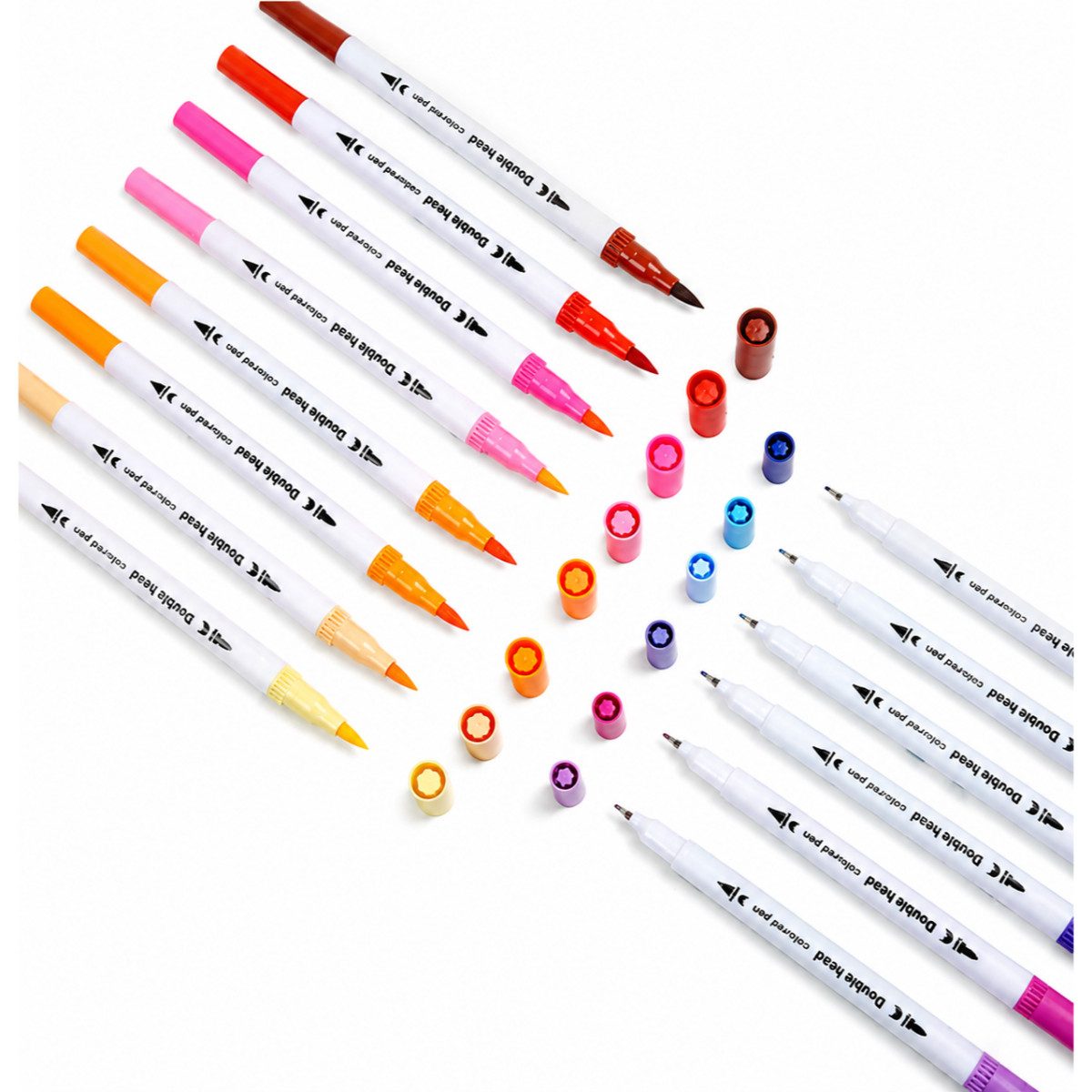R2 Invest Aquarellstifte Doppelseitige Aquarellmarker 60 Stück mit Pinselspitze Etui, (60-tlg)