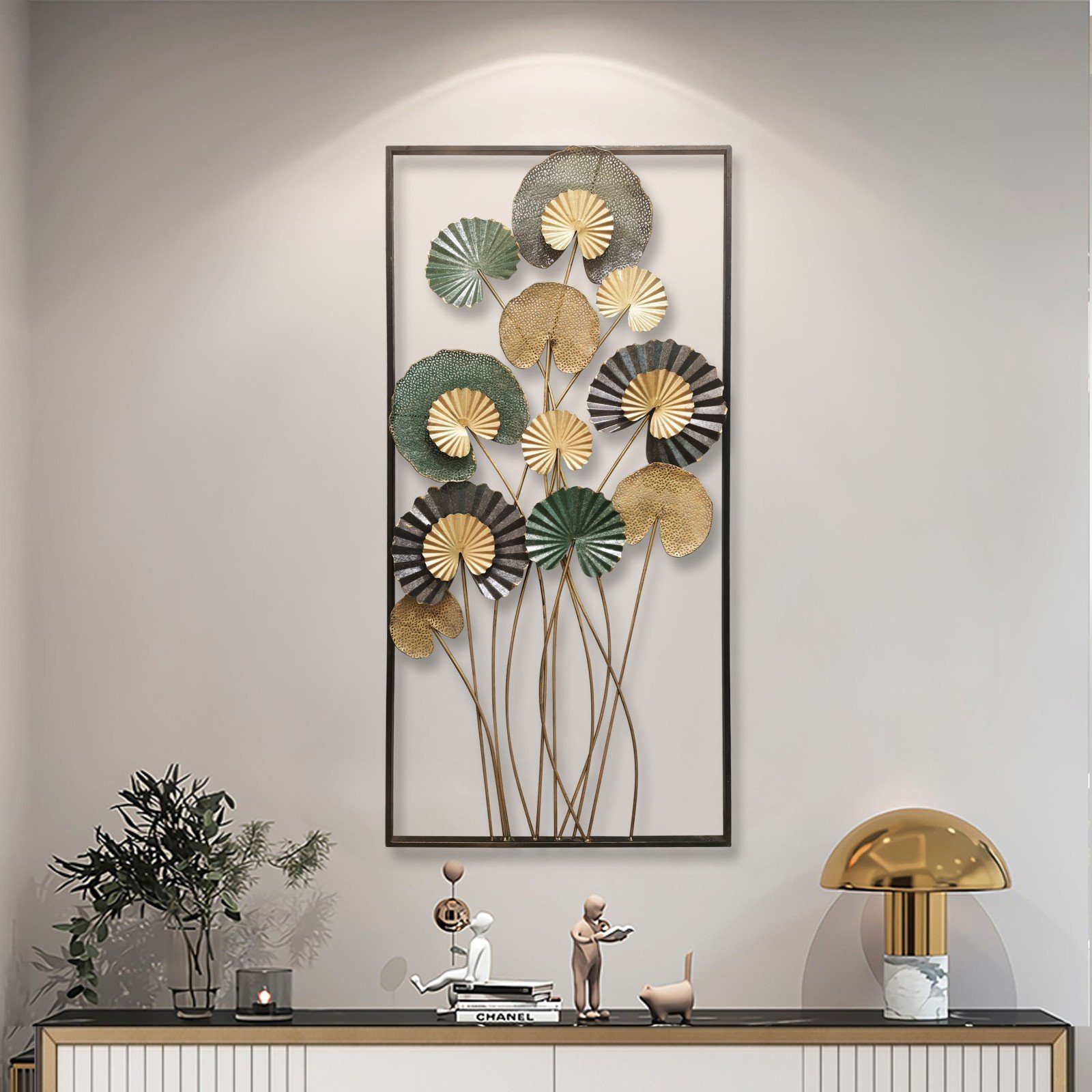 Dekoleidenschaft Metallbild 3D Wandbild "Blätter" oder "Gingko" aus Metall, verschiedene Modelle, Blätter, Wanddeko, Wandschmuck, Bild für Wohnzimmer, Flur, Schlafzimmer