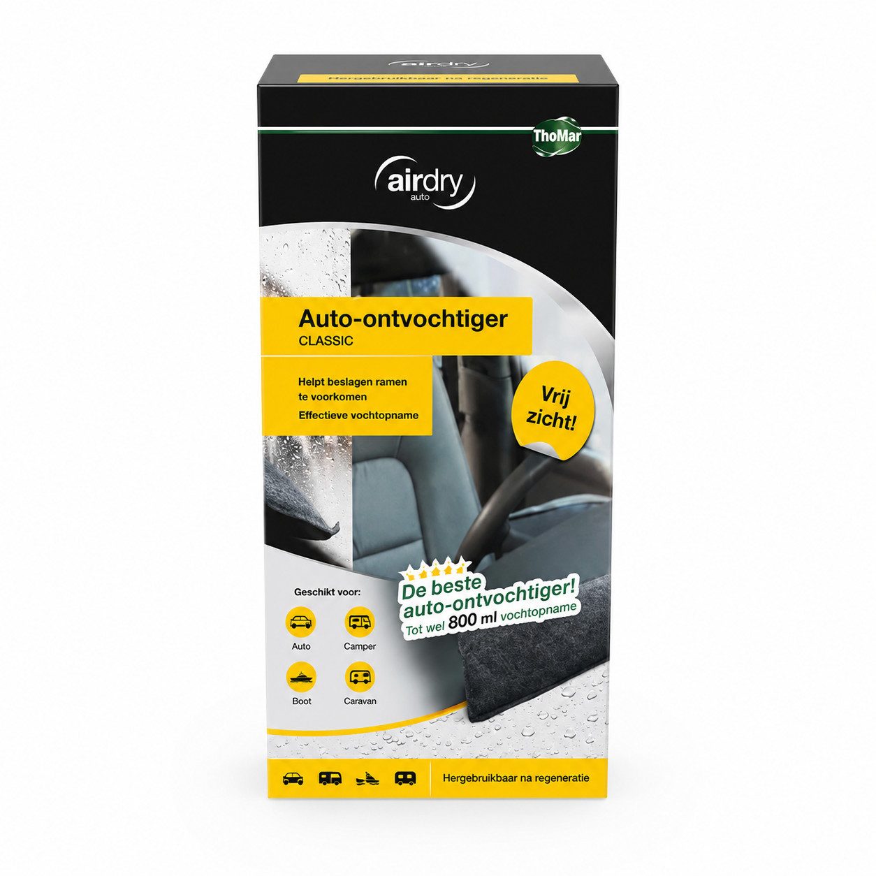 ThoMar OHG Granulat-Luftentfeuchter Entfeuchtungskissen Auto, Luftentfeuchter Pad mehrfach verwendbar