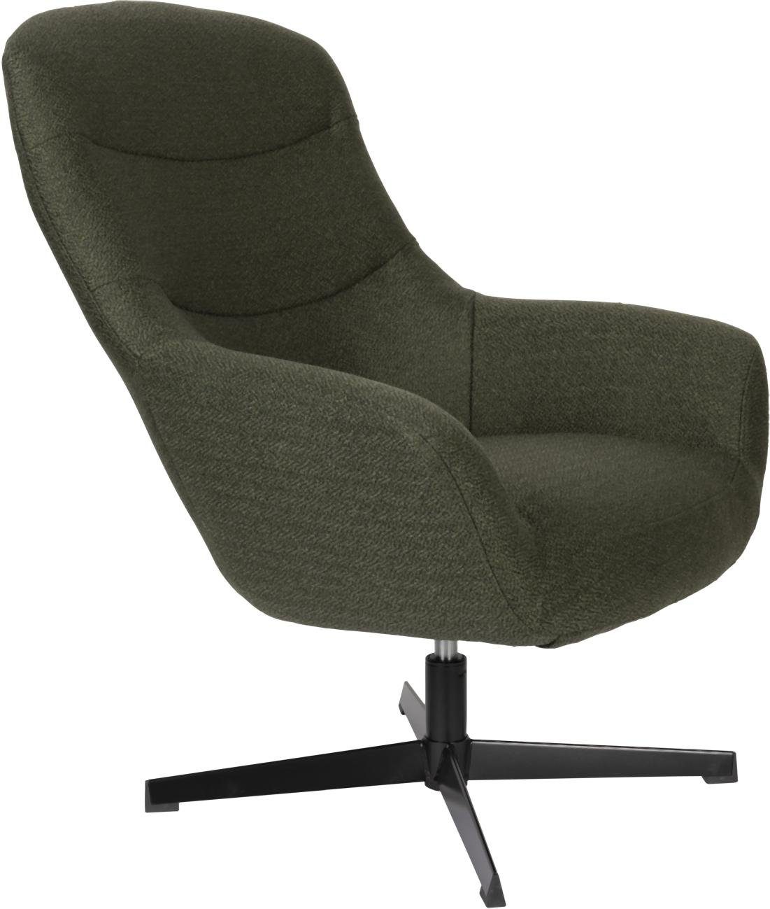 Grün Trendmöbel24 Stoff Loungesessel Sessel Lounge drehbar Bouclé Zuiver mit YUKI angesagten