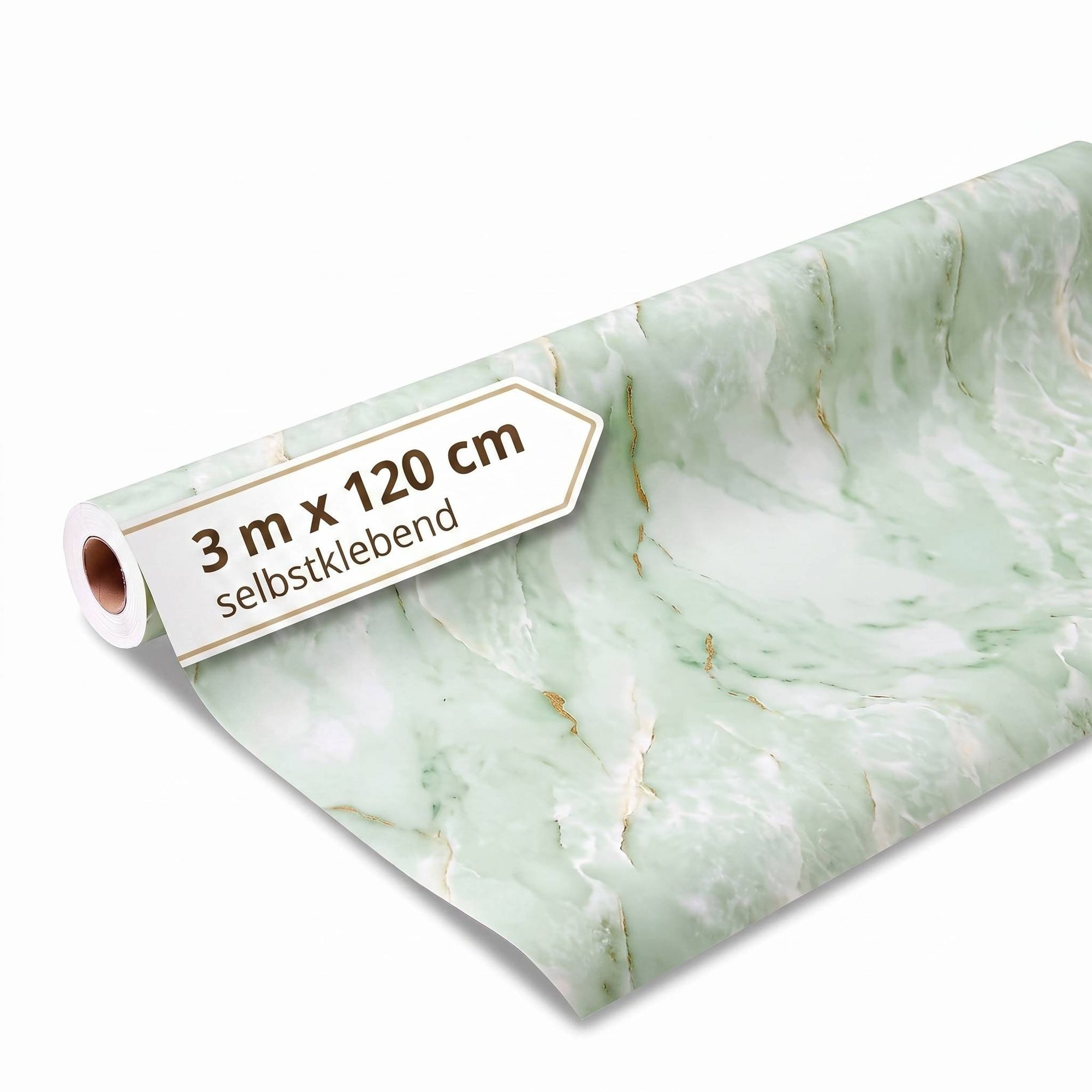 Dalsys Wandpaneel Wandverkleidung selbstklebend aus PVC auf Rolle, BxL: 120x300 cm, (120x300cm Marmoroptik Salbeigrün, 1-tlg., flexible Wandverkleidung Badezimmer wasserfest) 2,3mm Materialstärke, Spritzschutz Küchenrückwand