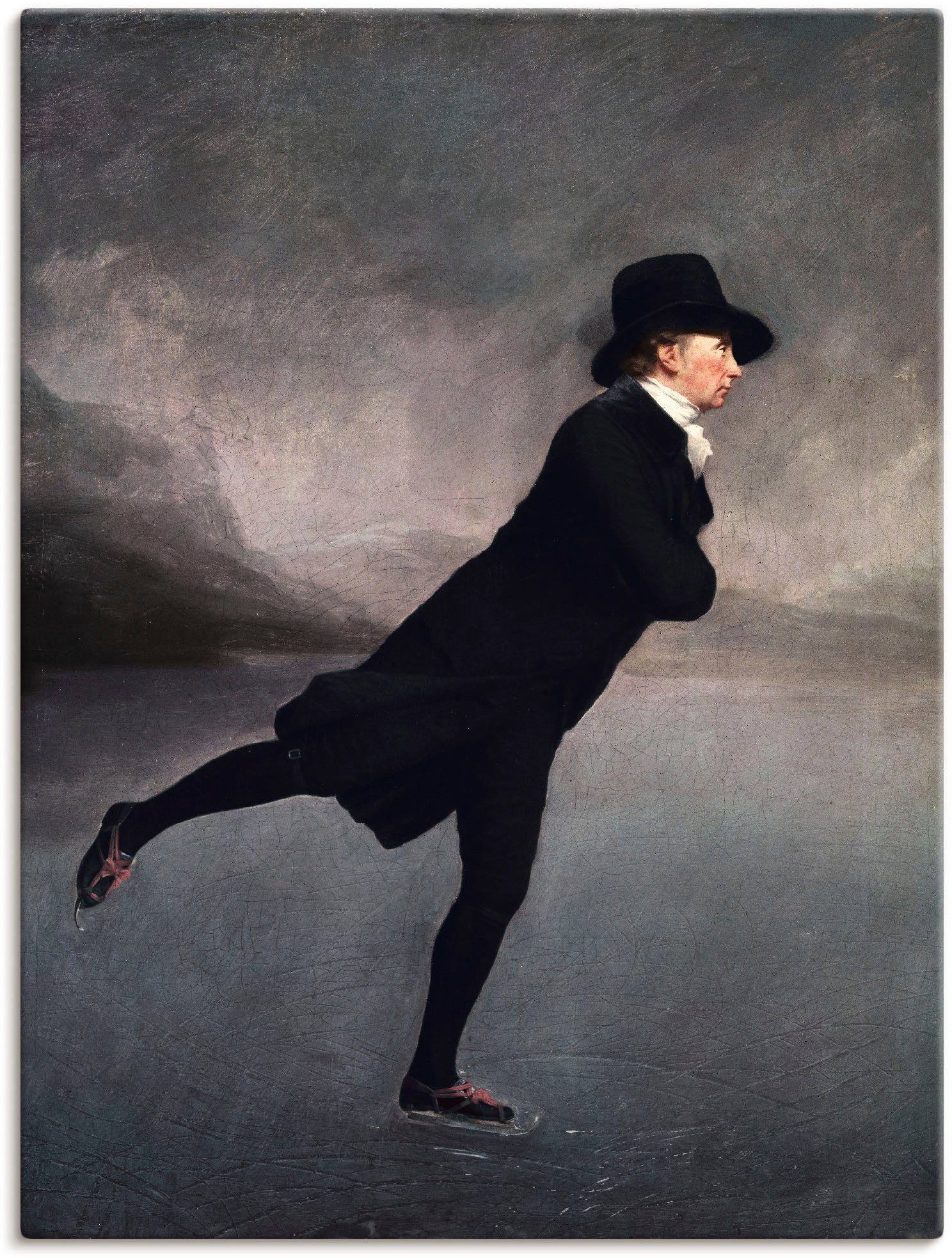 Artland Leinwandbild Pfarrer Robert Walker beim Eislaufen, Mann (1 St), auf Holzrahmen gespannt