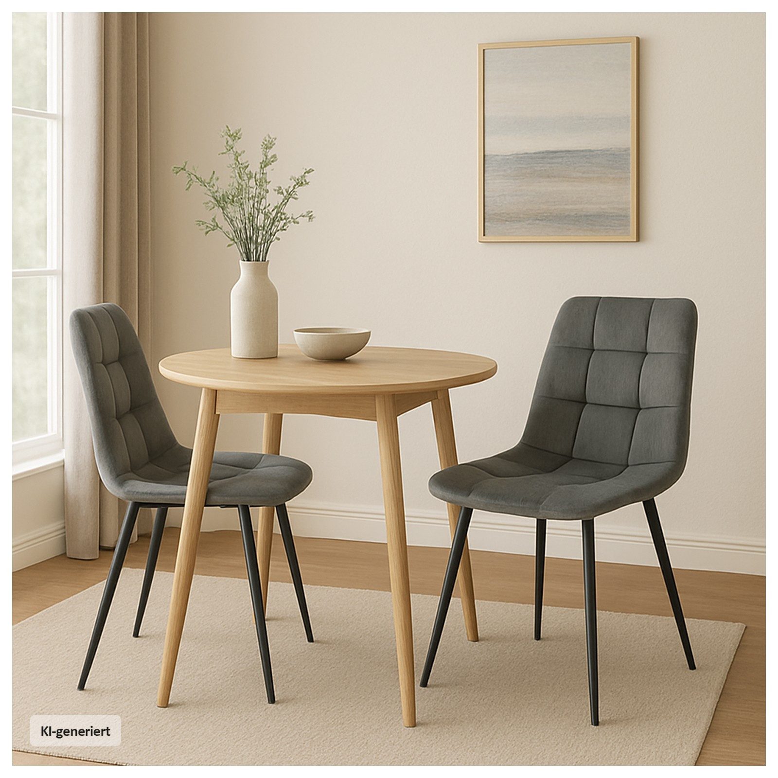HTI-Living Esszimmerstuhl Stuhl Mesa Velvet Grau (Set, 2 St), Esszimmerstuhl Samt – Bild 2 von 2