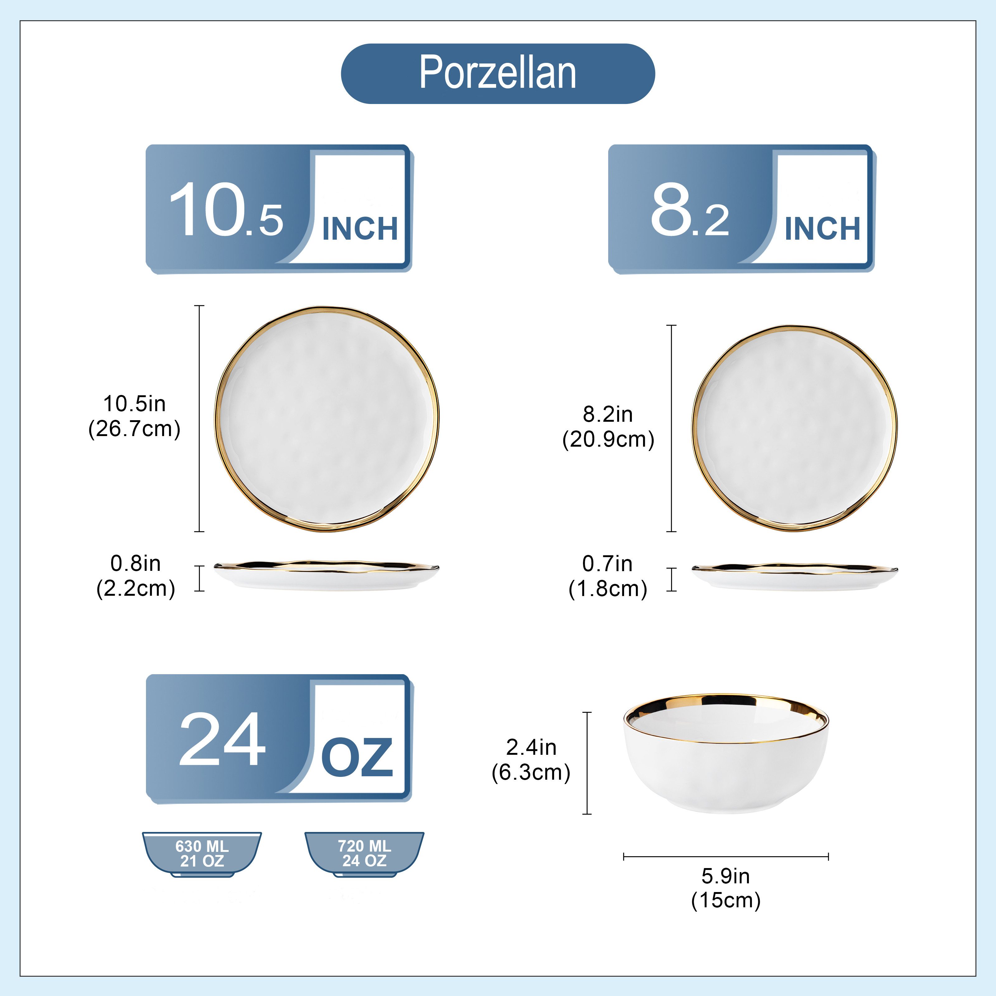 vancasso Geschirr-Set SWEET, Tafelservice für 4, Porzellan (12-tlg), 4 Personen, Porzellan