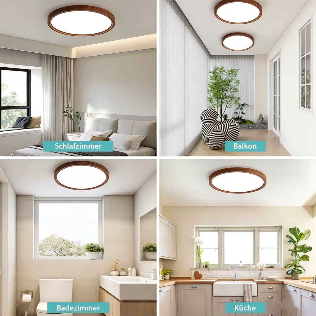 JDONG LED Deckenleuchte Flach Rund Ø23CM/30CM/40CM/50CM Deckenlampe, Rund Flach, 4000K Neutralweiß, Lamp für Wohnzimmer Schlafzimmer Küche Balkon Büro Flur – Bild 5 von 5